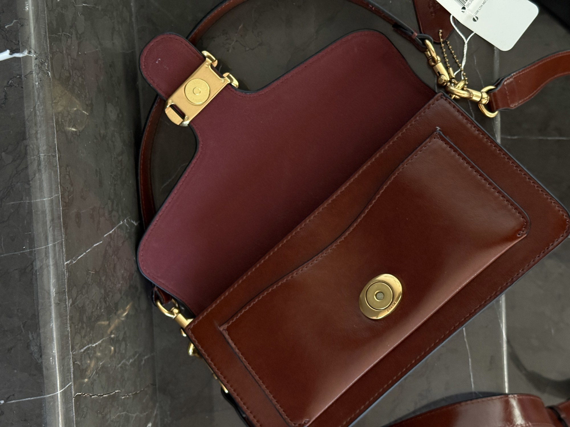Coach Tabby Shoulder Bag 26 Brown/Gold (магнітна коробка) - 8