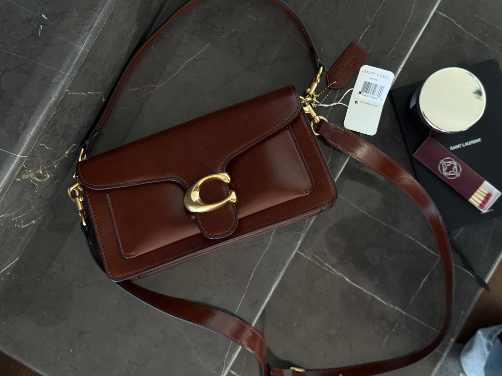 Coach Tabby Shoulder Bag 26 Brown/Gold (магнітна коробка) - 7