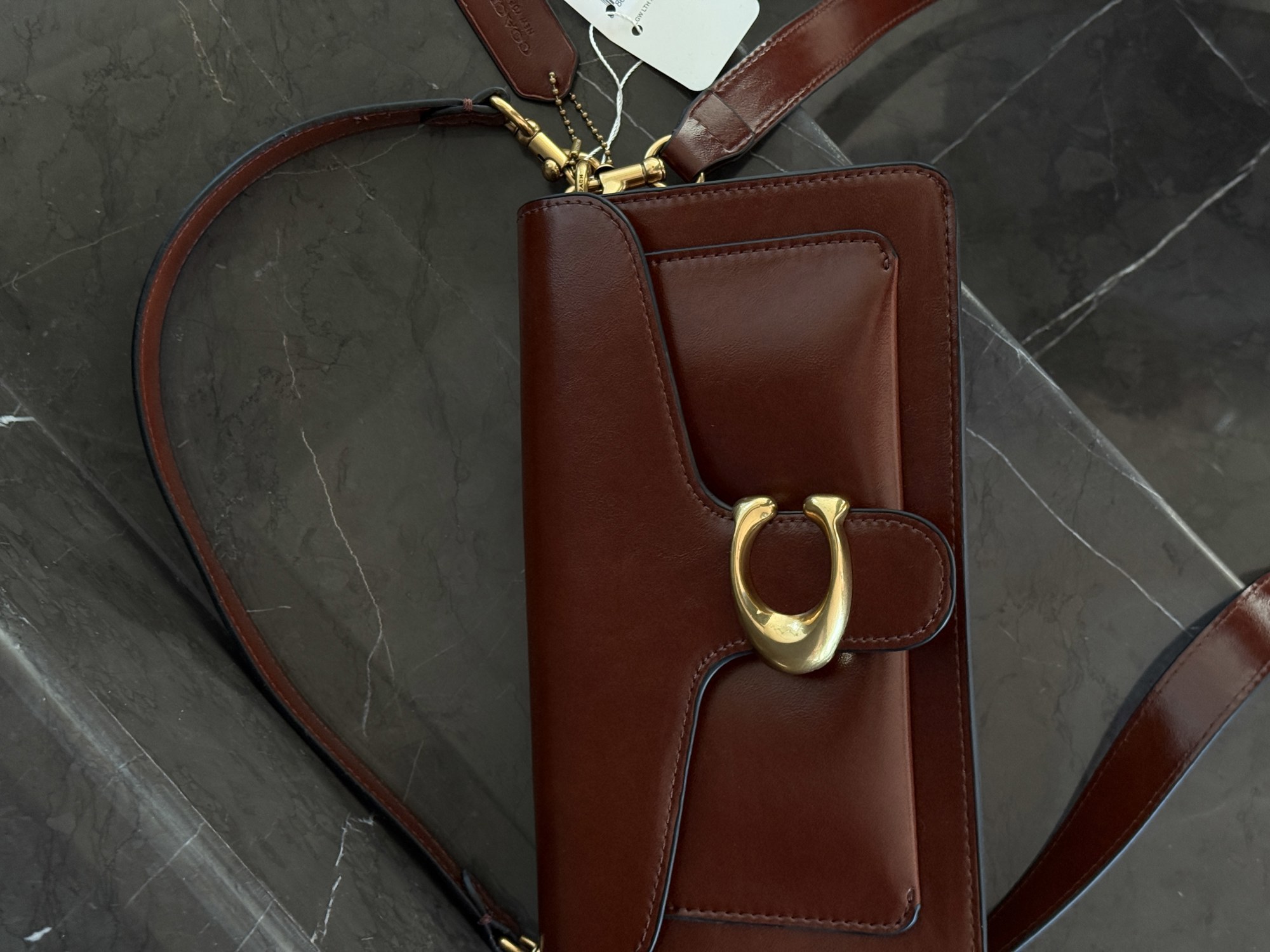 Coach Tabby Shoulder Bag 26 Brown/Gold (магнітна коробка) - 11