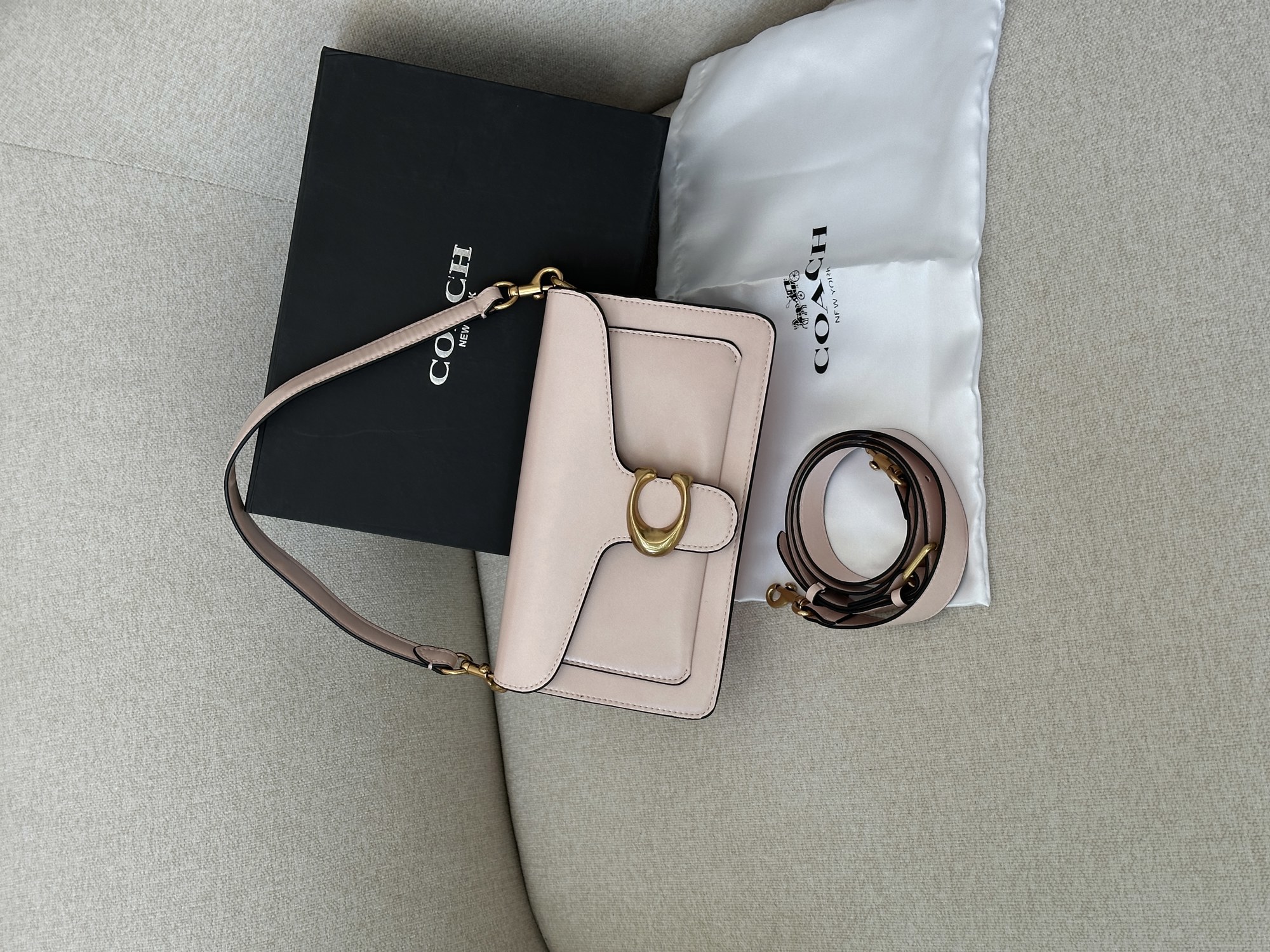 Coach Tabby Shoulder Bag 26 in Polished Pebble Leather Pink/Gol - 13