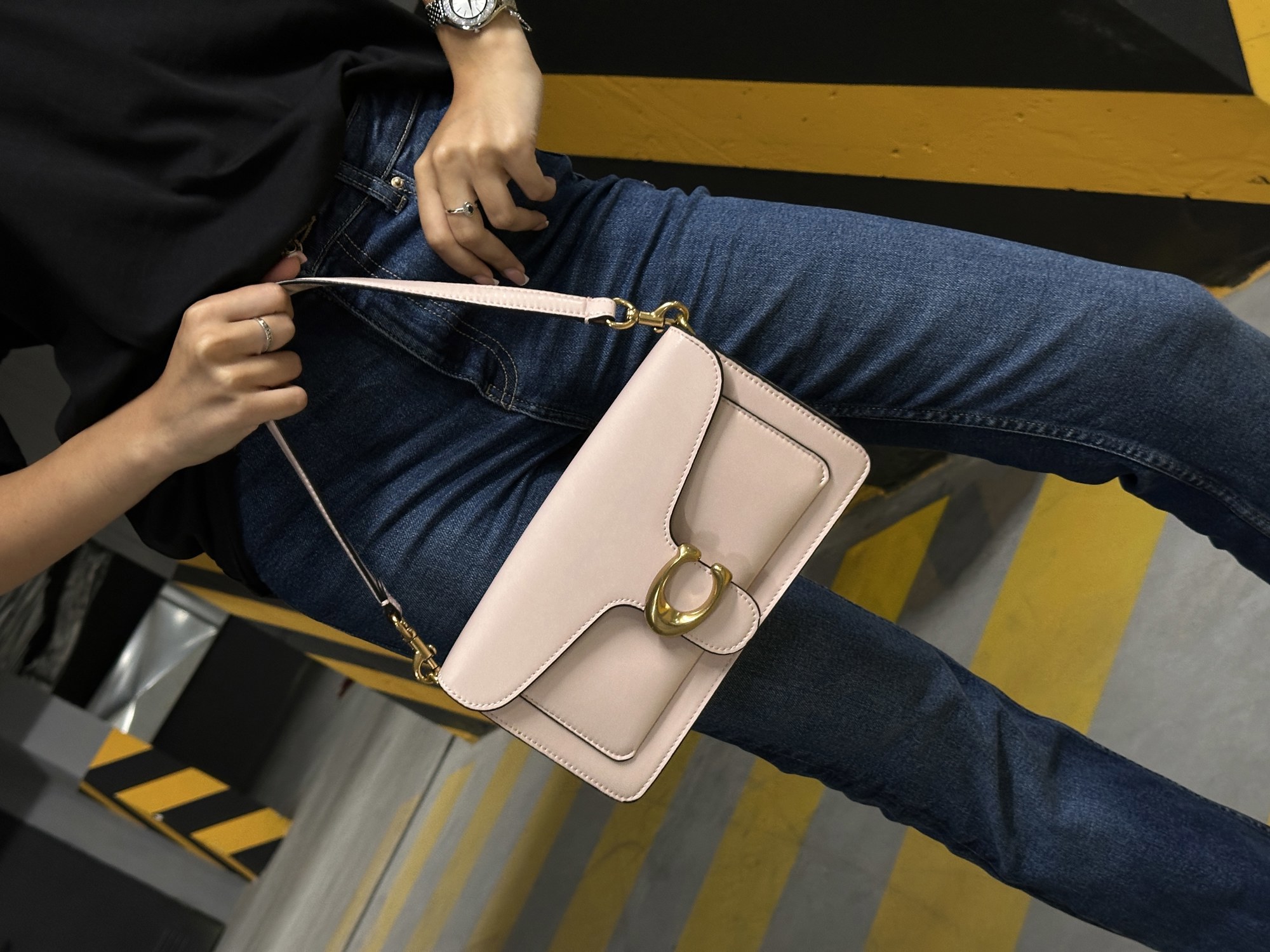Coach Tabby Shoulder Bag 26 in Polished Pebble Leather Pink/Gol - 8