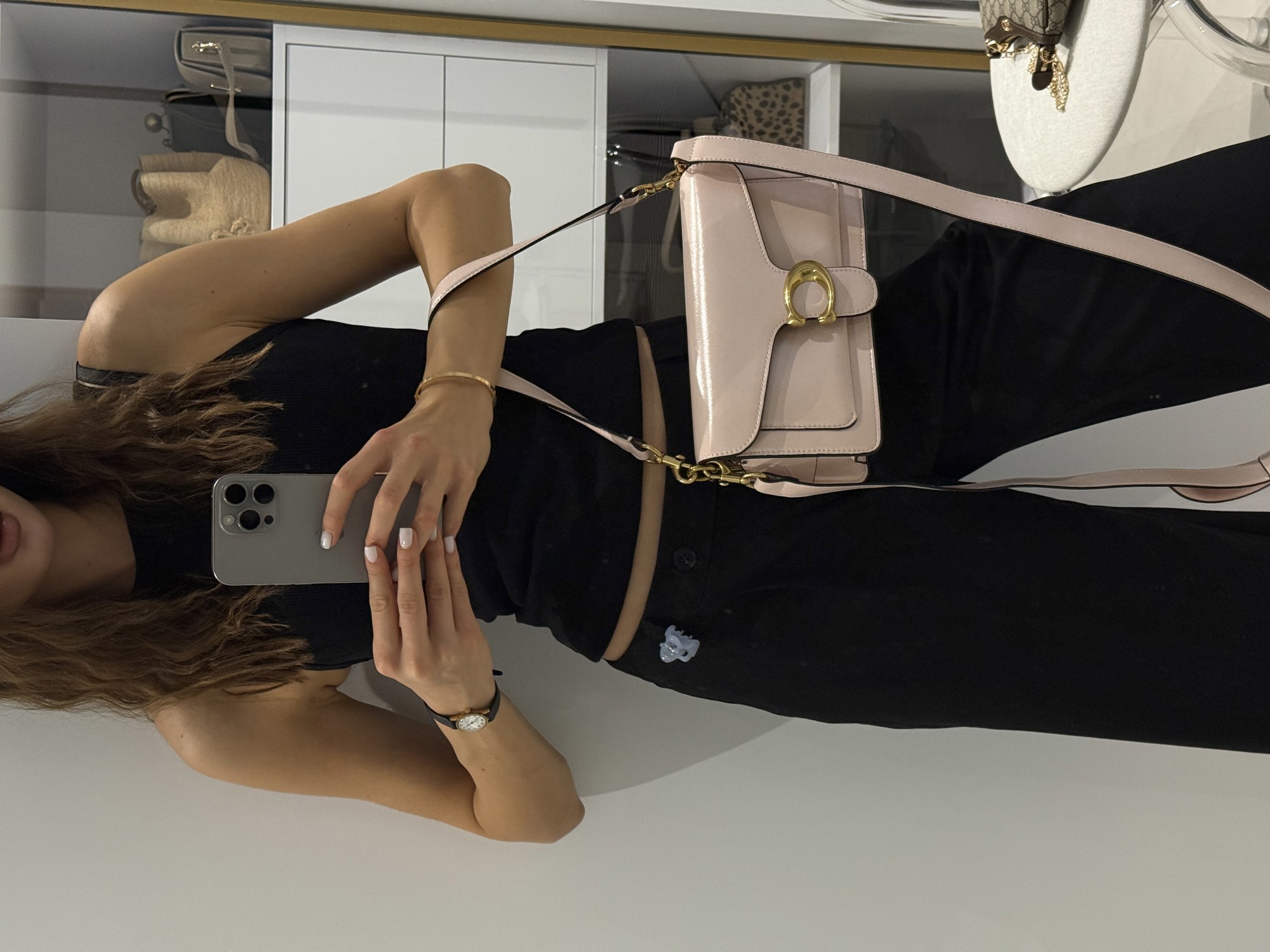 Coach Tabby Shoulder Bag 26 Pink/Gold (магнітна коробка) - 2