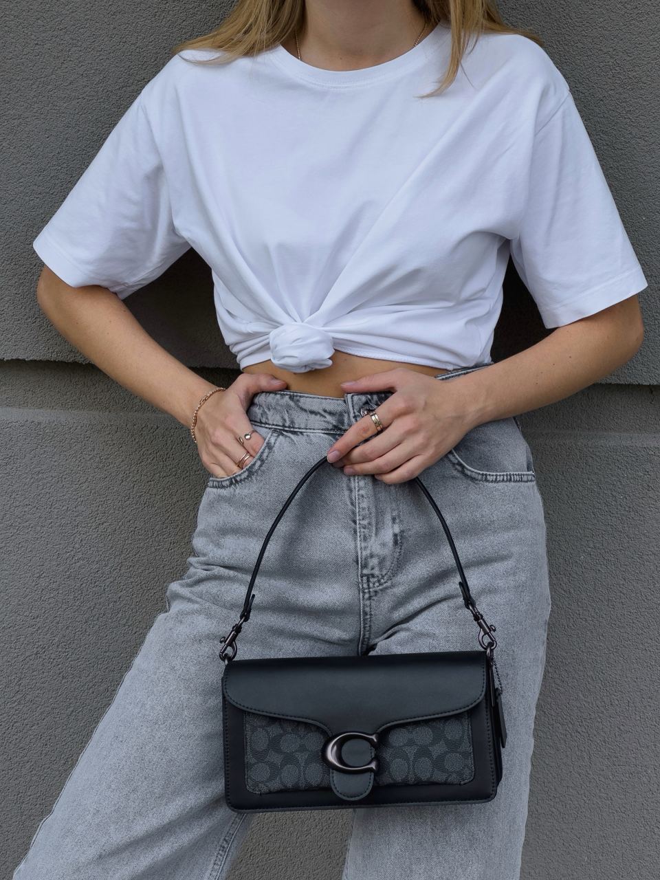 Coach Tabby Shoulder Bag 26 With Signature Canvas - Black - 15