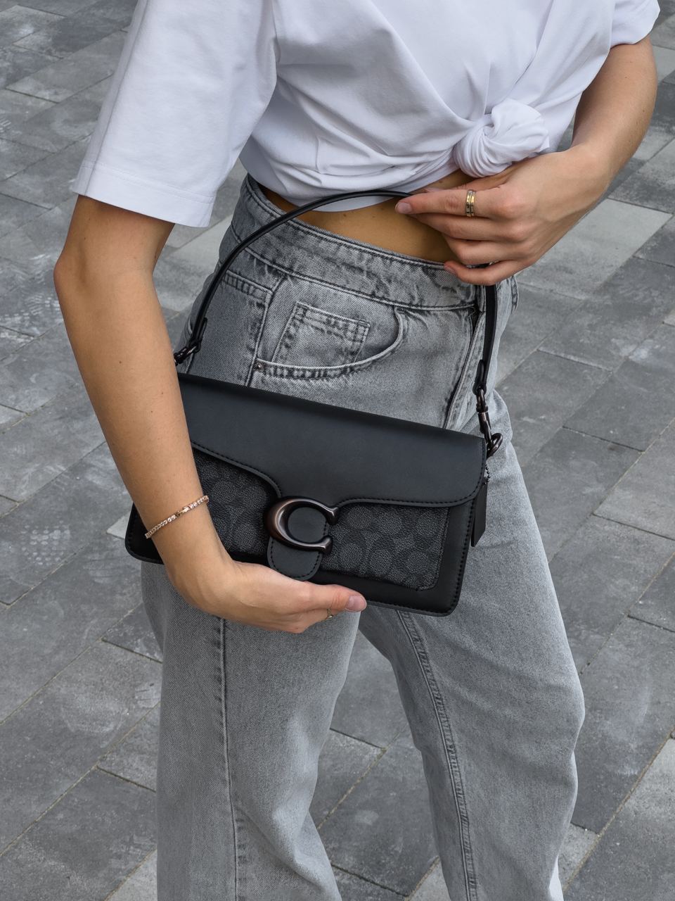 Coach Tabby Shoulder Bag 26 With Signature Canvas - Black - 6