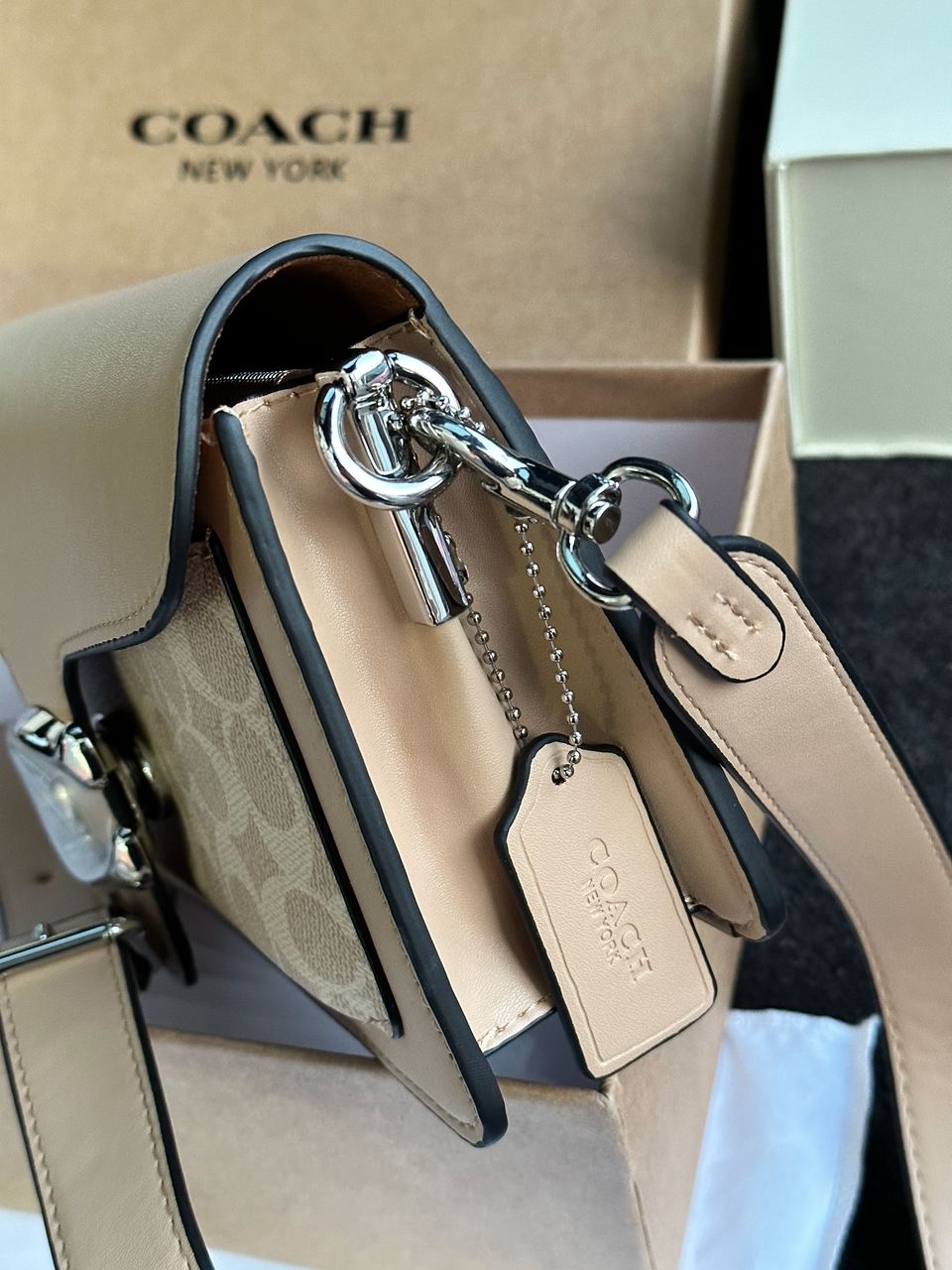 Coach Tabby Shoulder Bag 26 With Signature Canvas Sand Taupe - 17