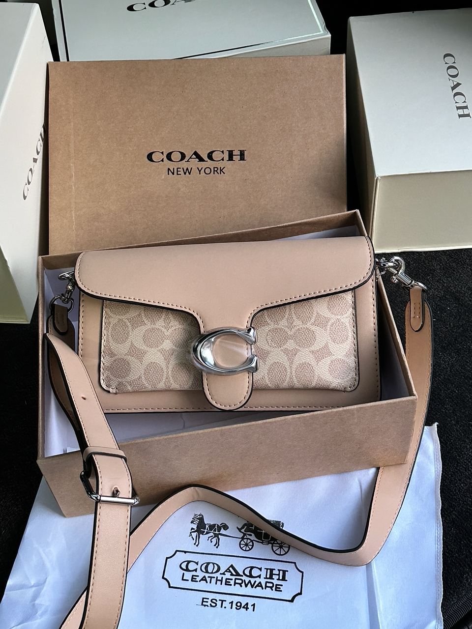 Coach Tabby Shoulder Bag 26 With Signature Canvas Sand Taupe - 2