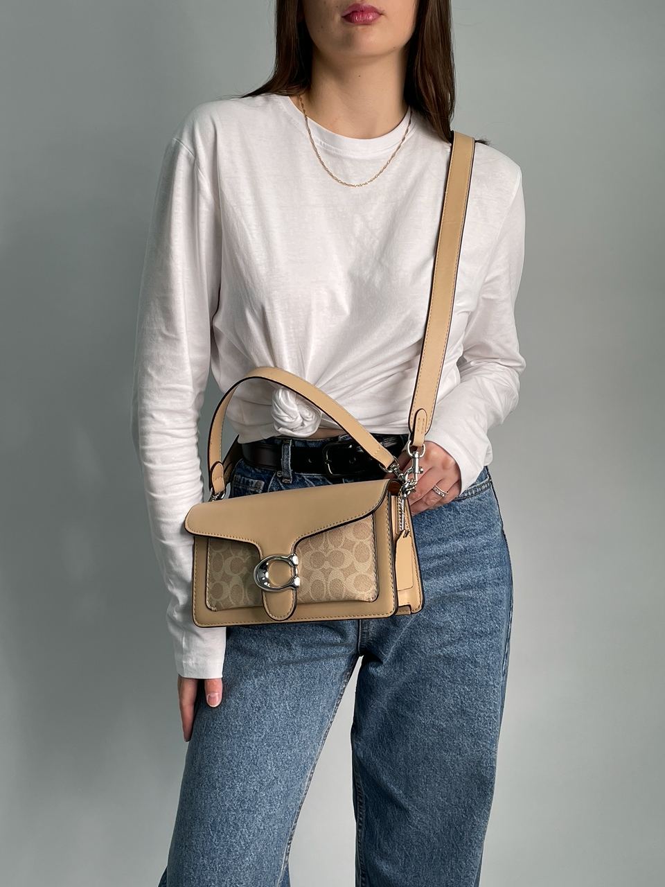 Coach Tabby Shoulder Bag 26 With Signature Canvas Sand Taupe - 5