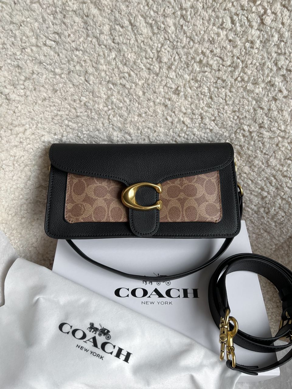 Coach Tabby Shoulder With Signature Canvas Tan Black - 2