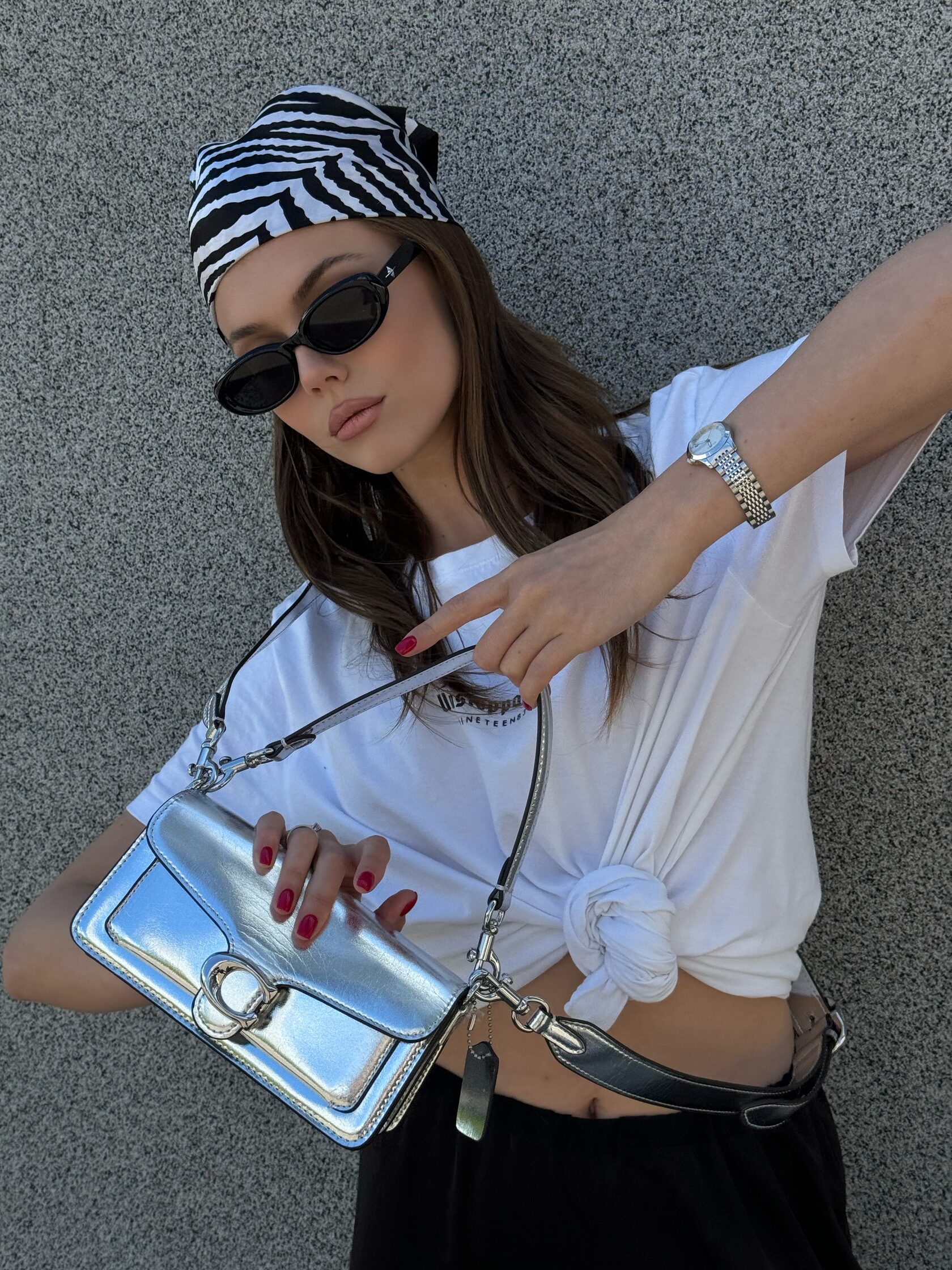 Coach Tabby Small Chain Bag in Metallic Leather - 2