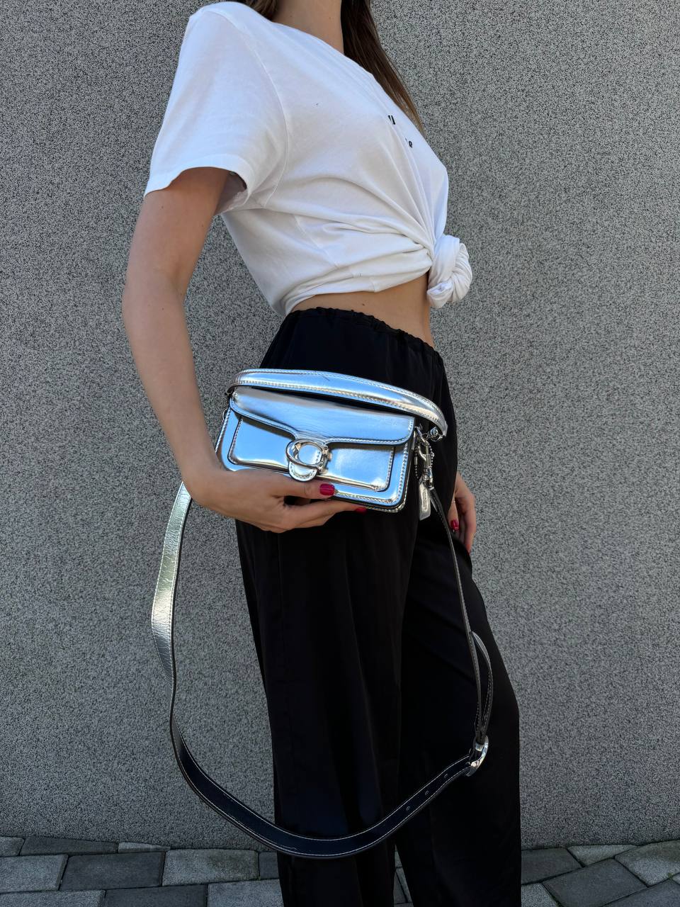 Coach Tabby Small Chain Bag in Metallic Leather - 5