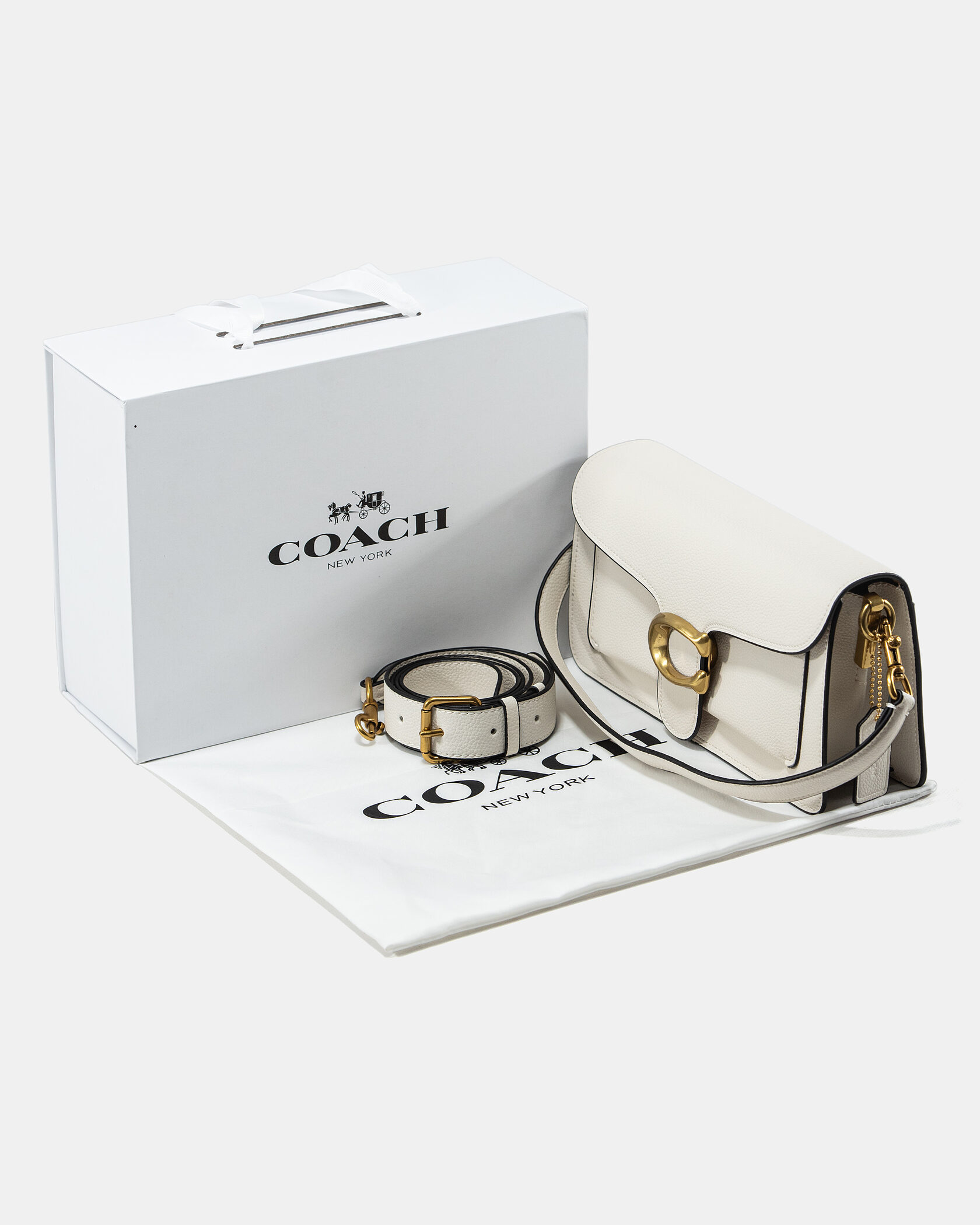 Coach Tabby Small Shoulder Bag in White Leather - 2