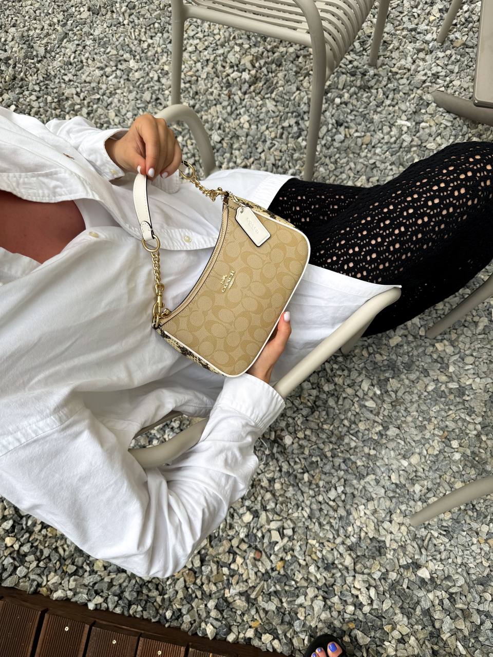 Coach Teri Caramel Shoulder Bag In Signature Canvas - 5