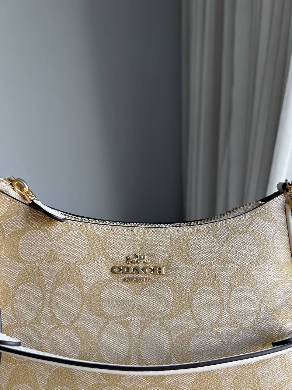 Coach Teri Caramel Shoulder Bag In Signature Canvas - 9