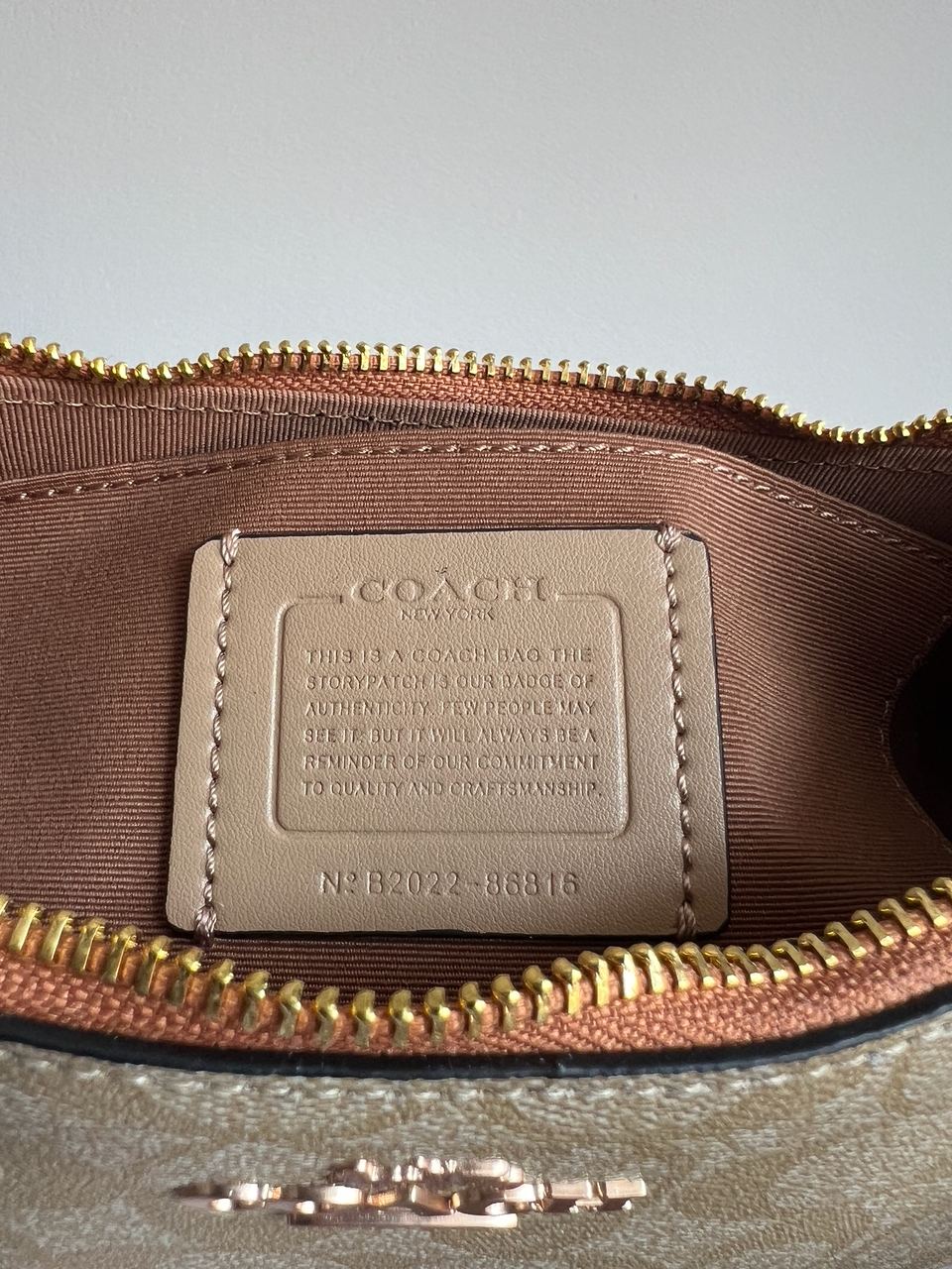 Coach Teri Caramel Shoulder Bag In Signature Canvas - 10