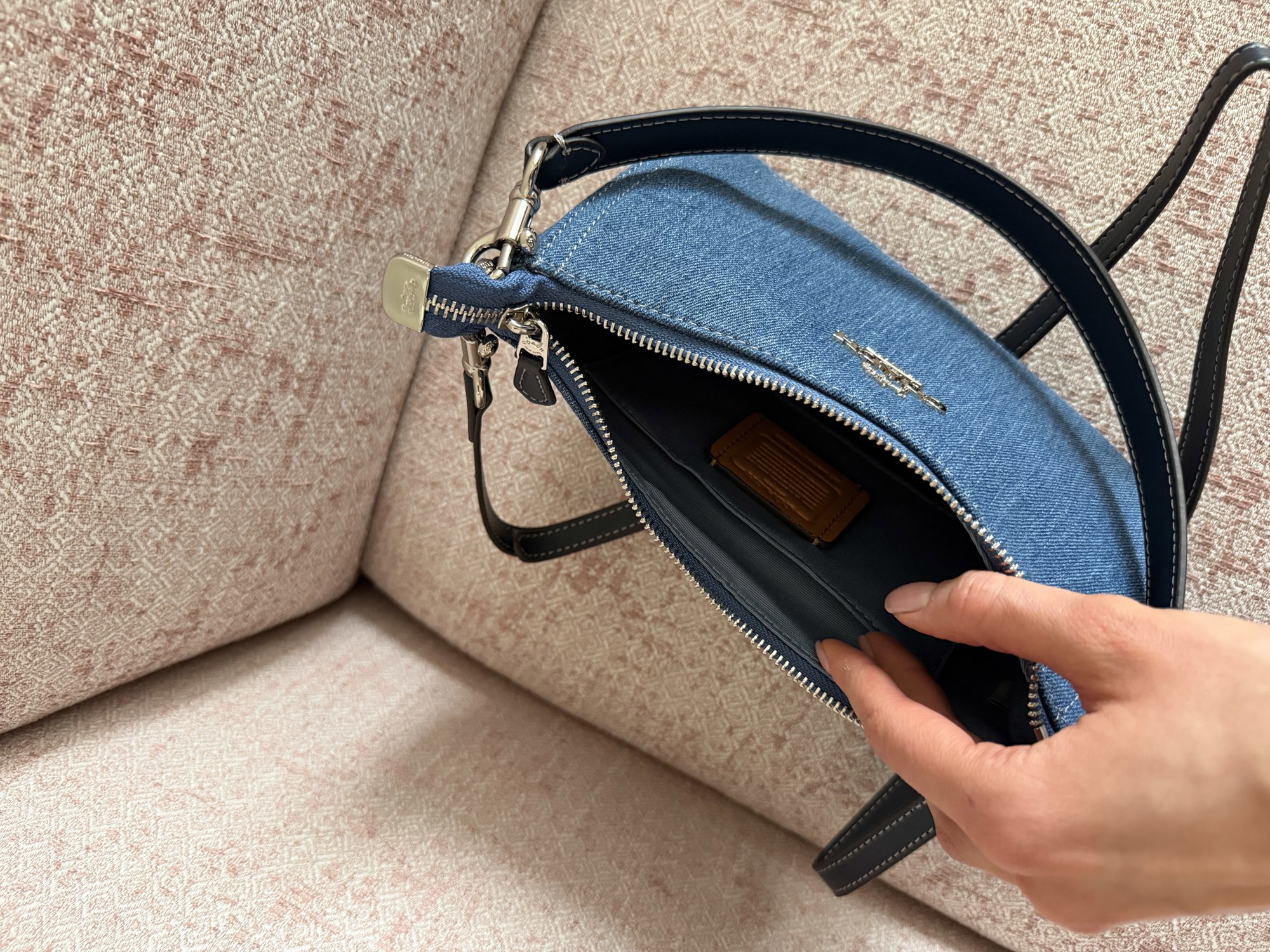 Coach Teri Shoulder Bag Denim/Silver - 7