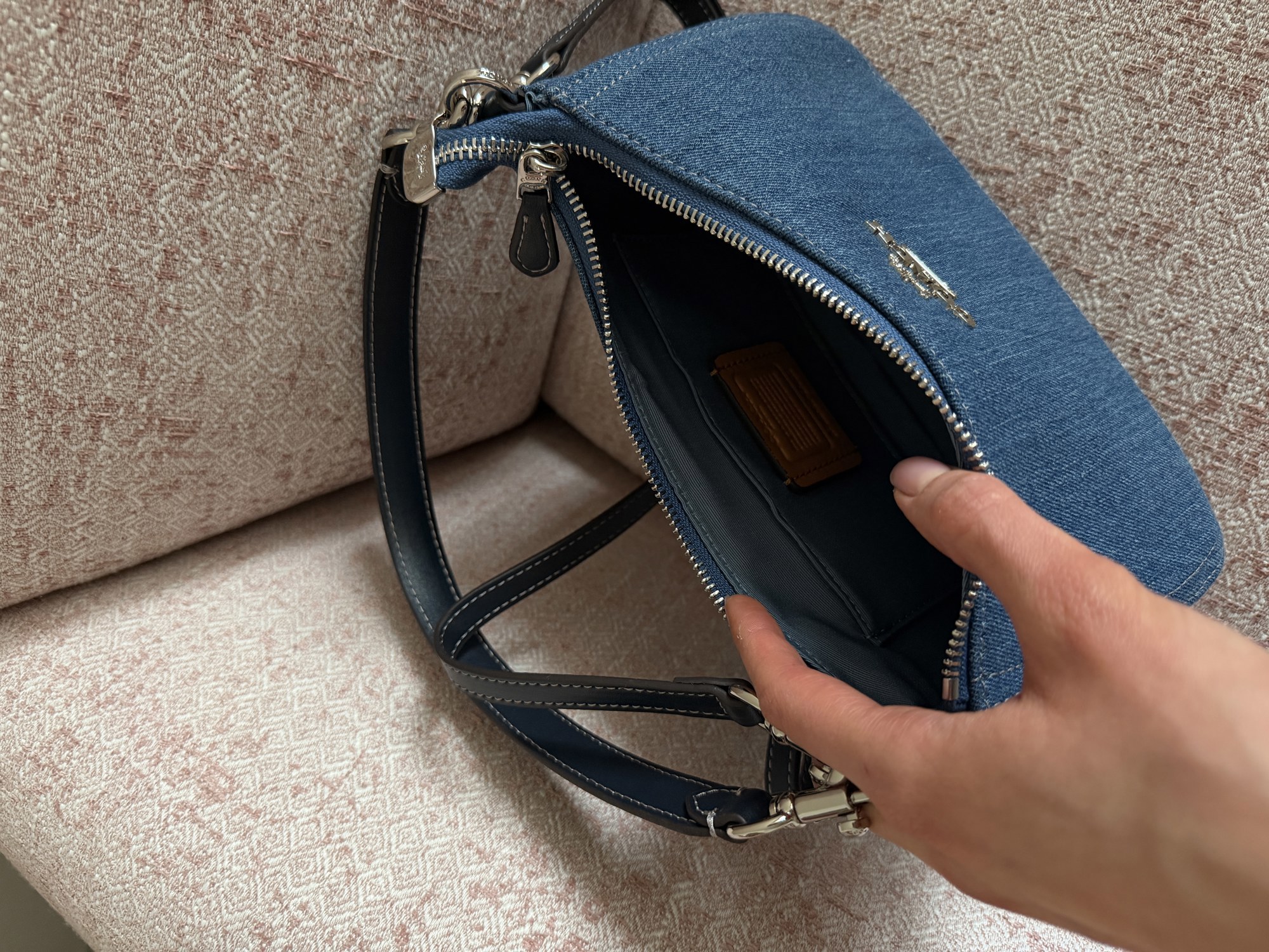 Coach Teri Shoulder Bag Denim/Silver - 10