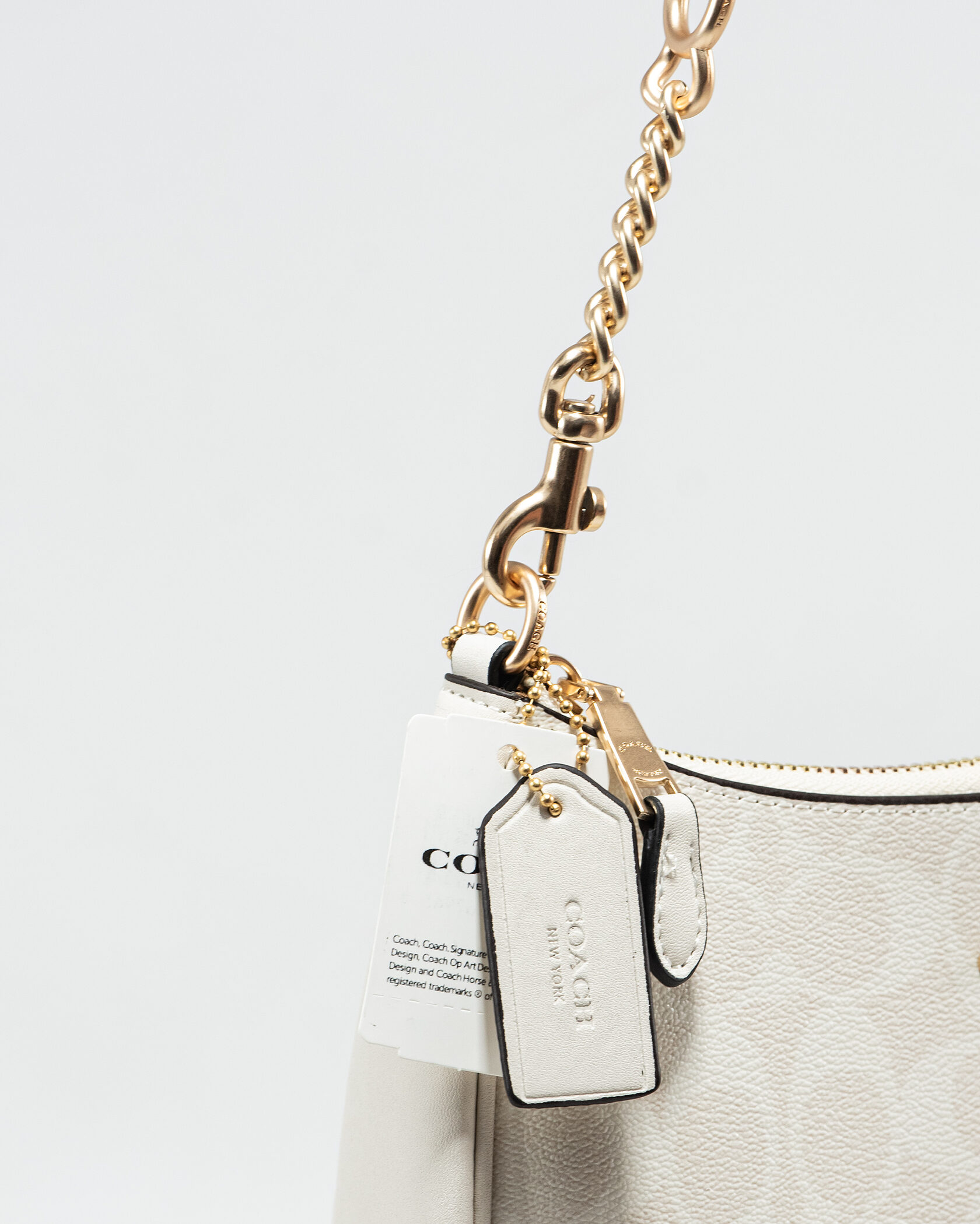 Coach Terri Small Shoulder Bag in Chalk White Leather - 10