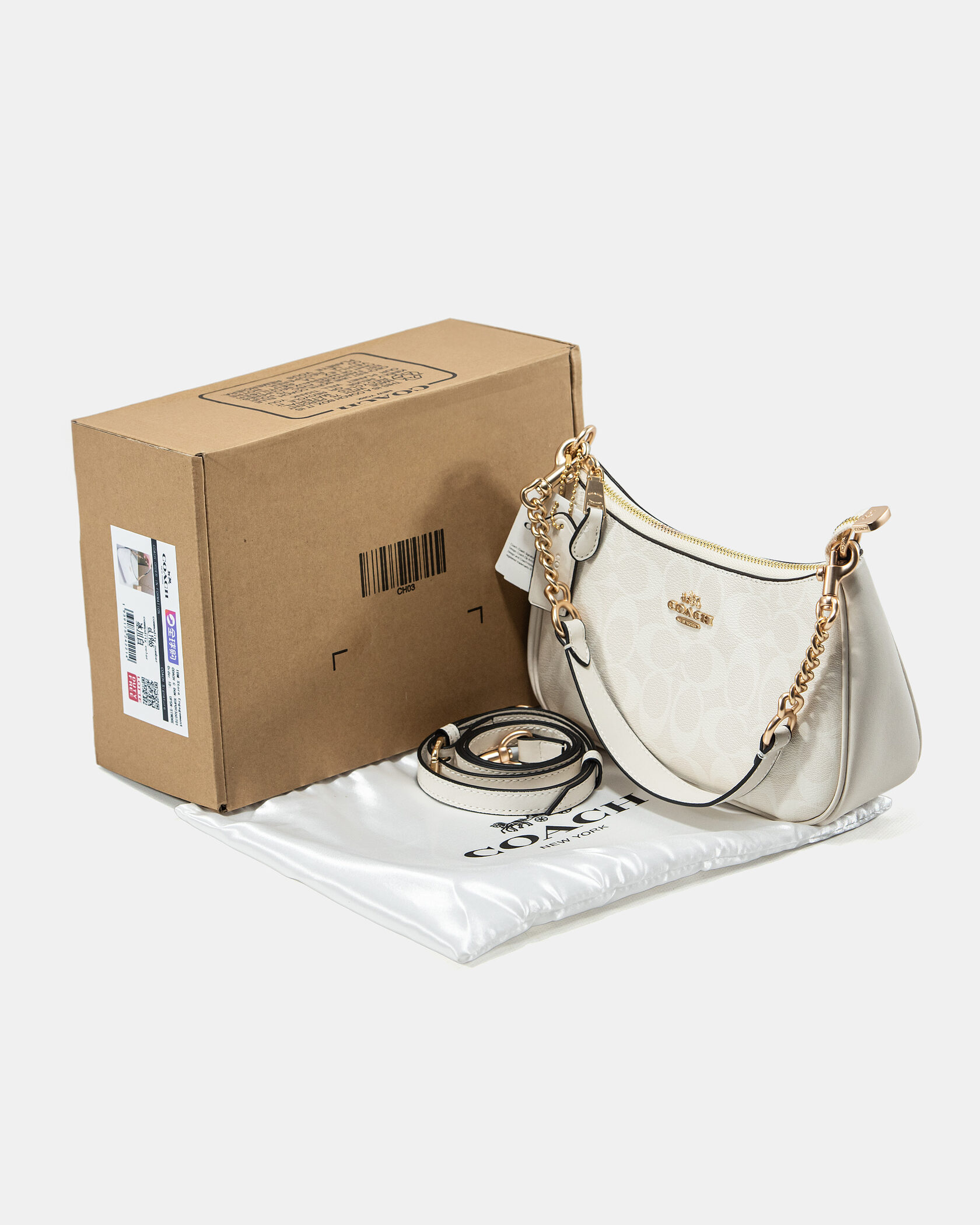 Coach Terri Small Shoulder Bag in Chalk White Leather - 2