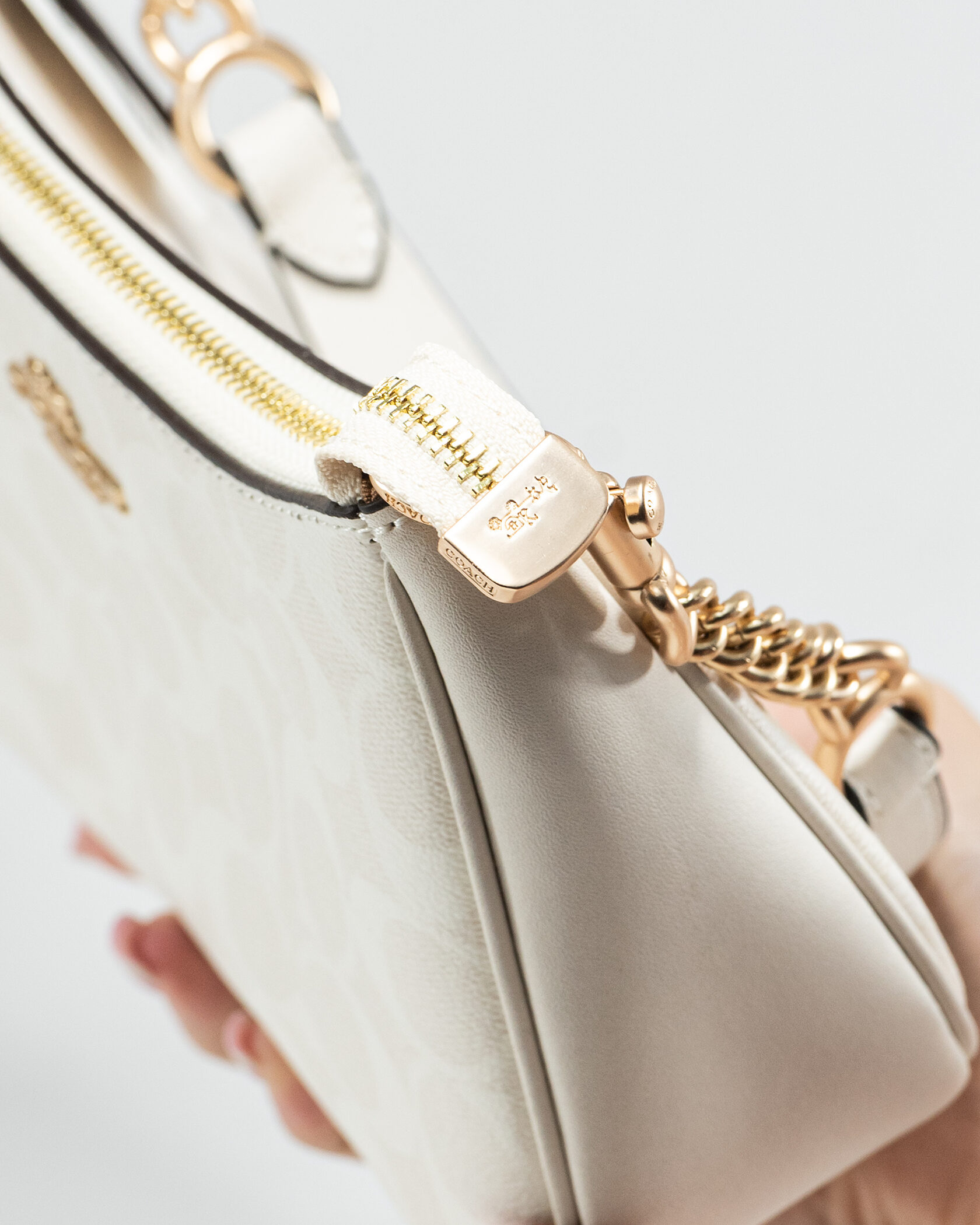 Coach Terri Small Shoulder Bag in Chalk White Leather - 8