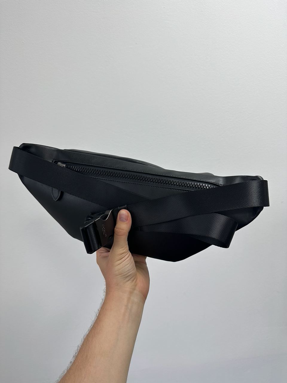 Coach Track Belt Bag Smooth Skin Black - 6