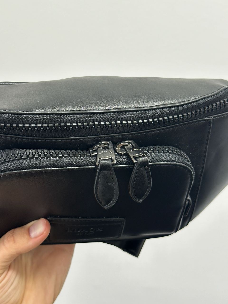 Coach Track Belt Bag Smooth Skin Black - 8