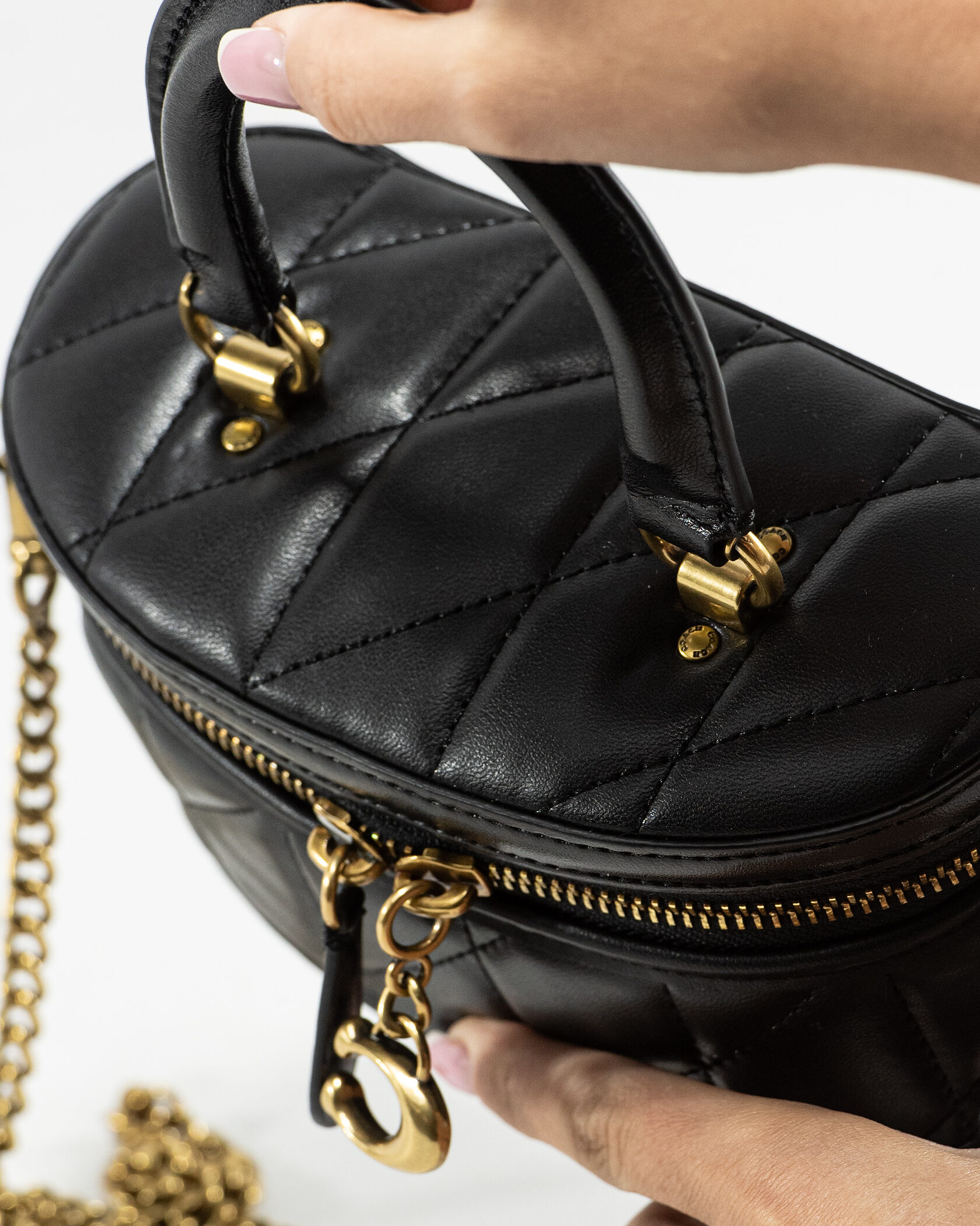 Coach Trail Mini Crossbody Bag in Black Quilted Leather - 10