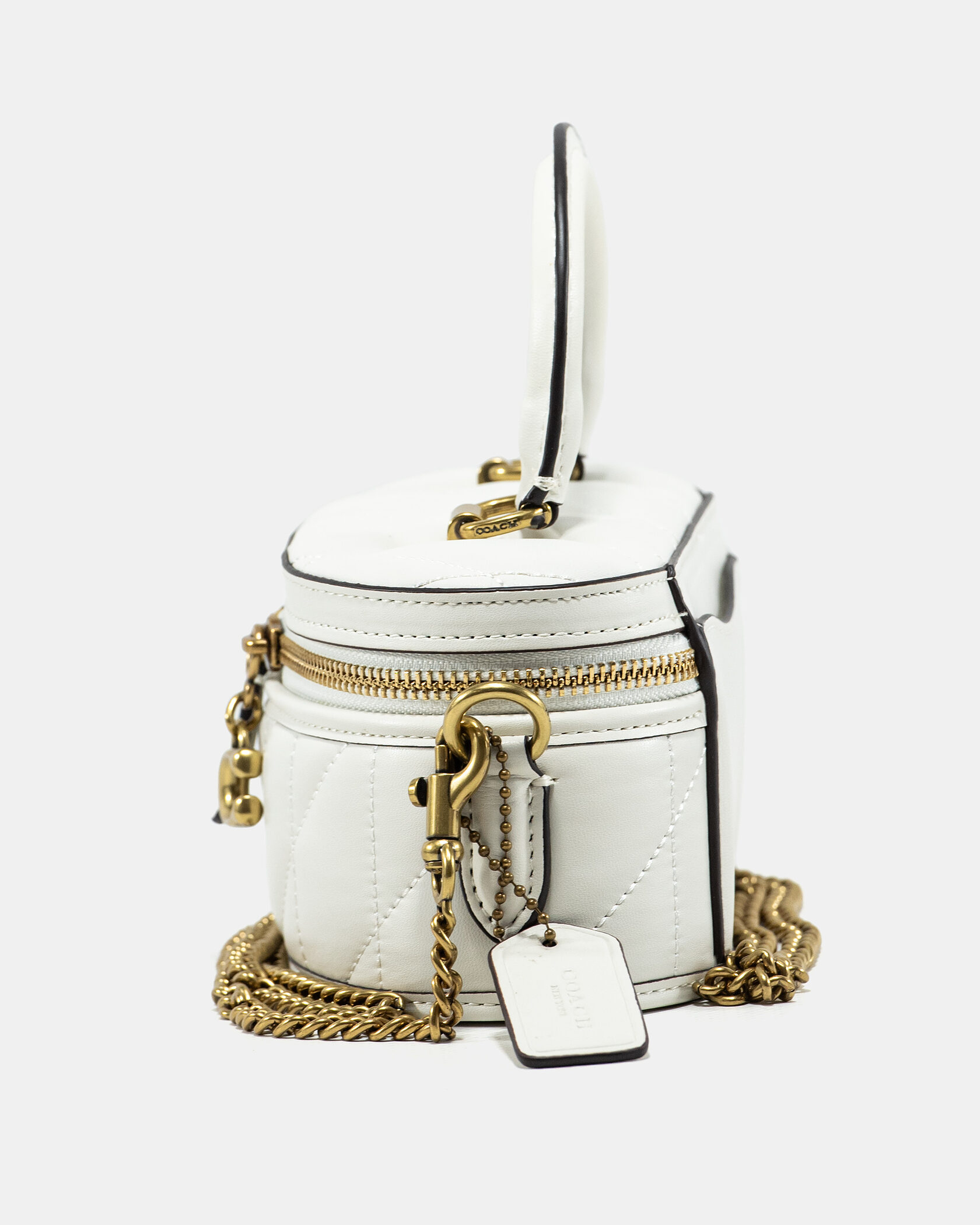Coach Trail Mini Crossbody Bag in White Quilted Leather - 5