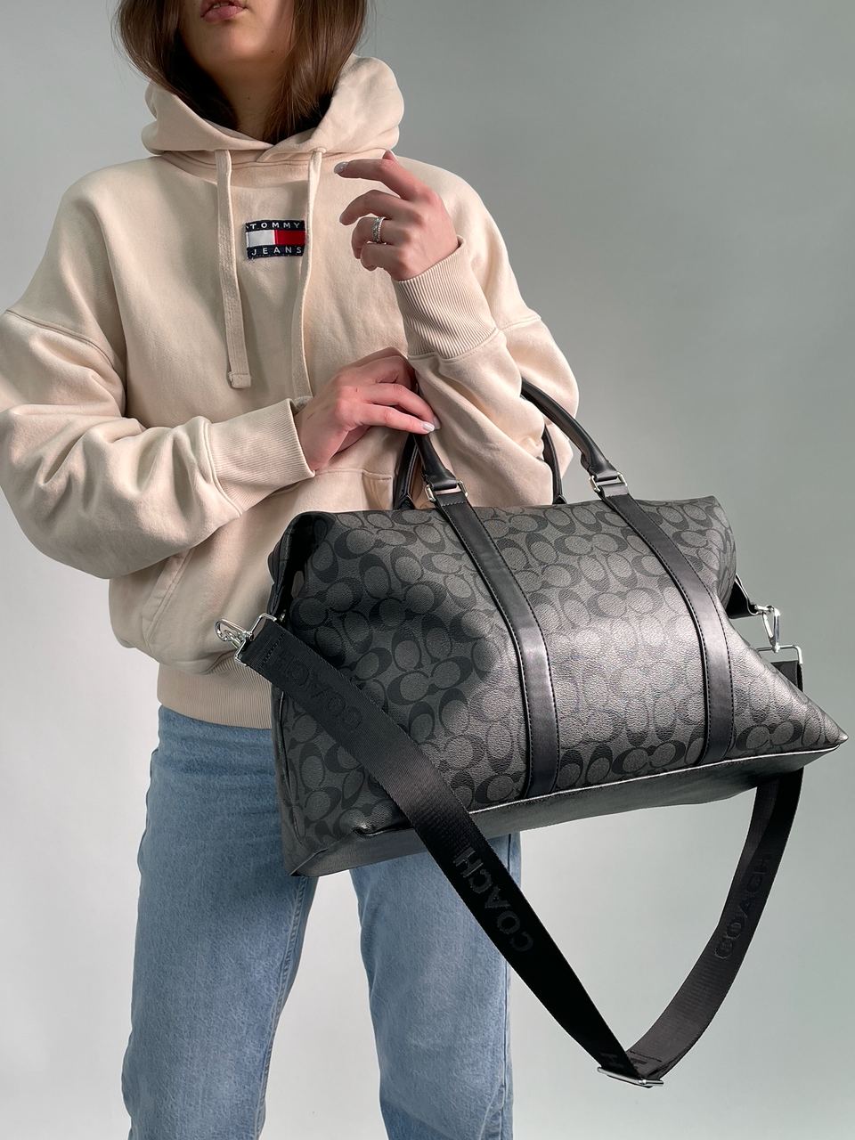 Coach Voyager Duffle Bag In Charcoal - 4