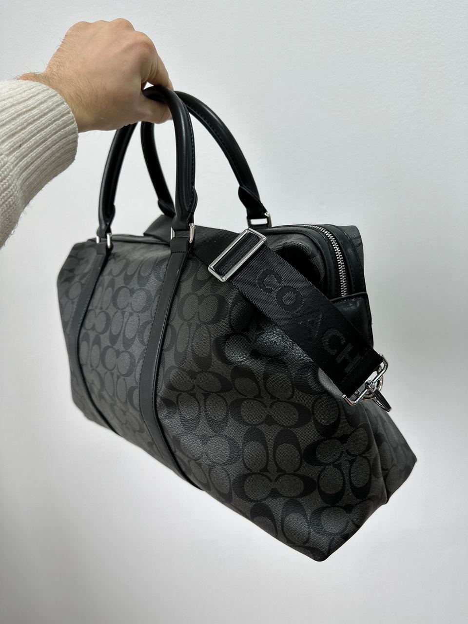 Coach Voyager Duffle Bag In Charcoal - 9