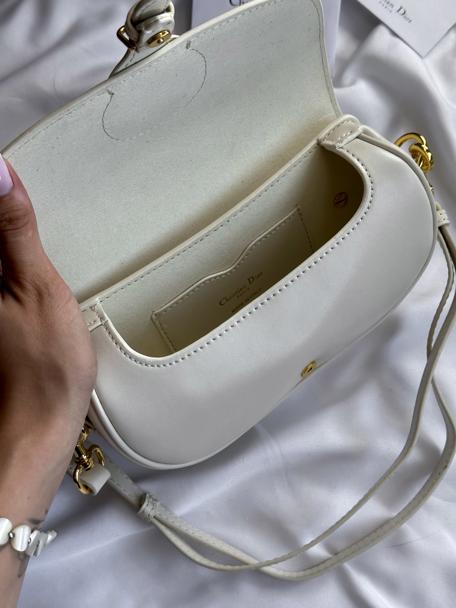 Dior Bobby East-West Bag Box Calfskin White [бренд коробка] - 5