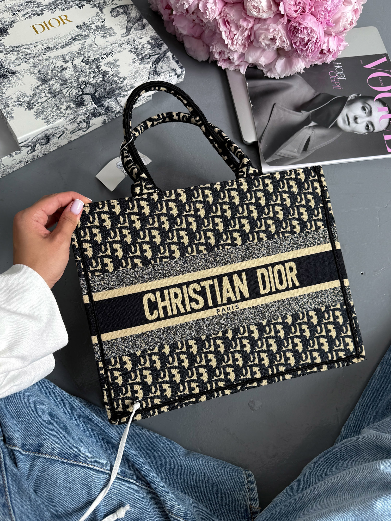Dior Book Tote Blue Dior Oblique Embroidery [оригінальна коробка - 6