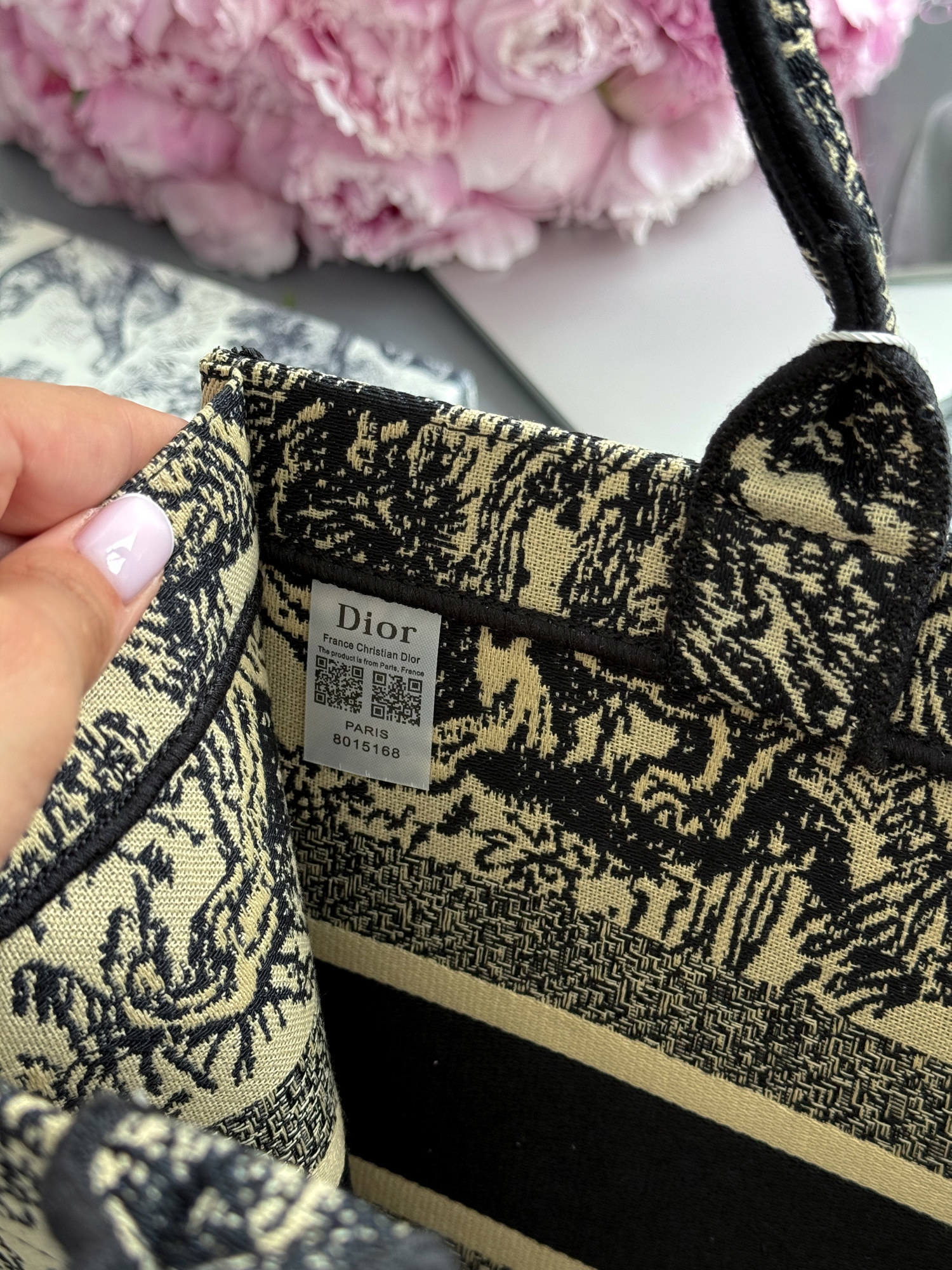 Dior Book Tote Ecru and Blue Dior Oblique Embroidery [оригінальн - 8