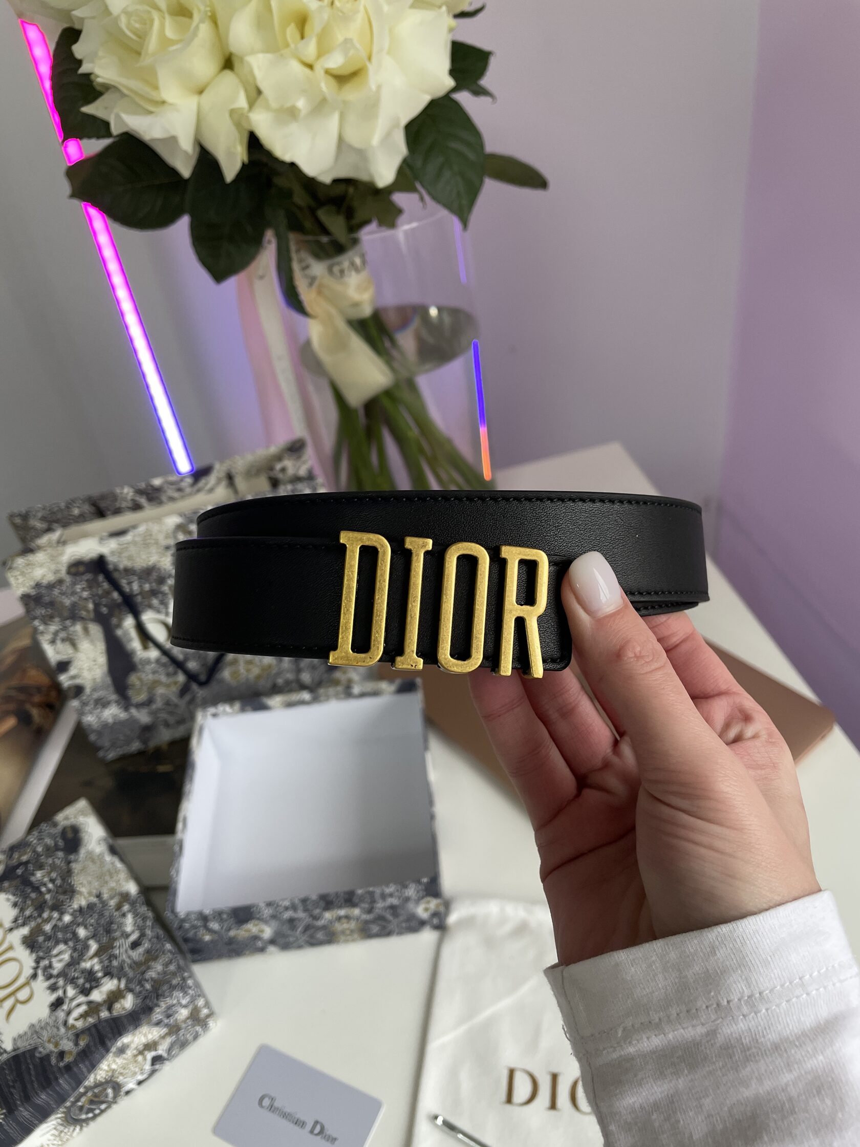 Dior D-Fence Belt Black Smooth Calfskin - 5