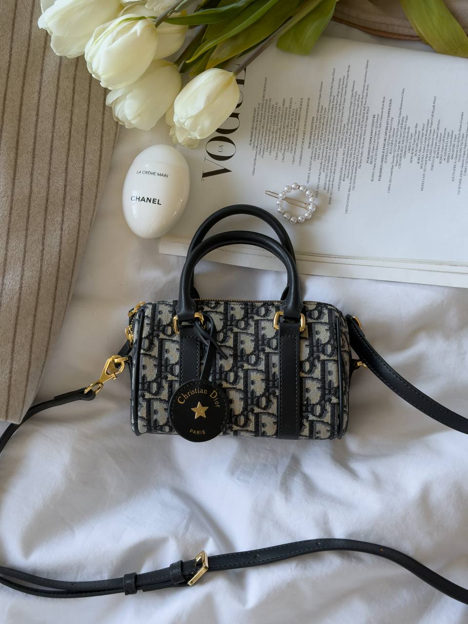 Dior Groove 20-Tas Blauwe Dior Oblique-Jacquard Vrouw