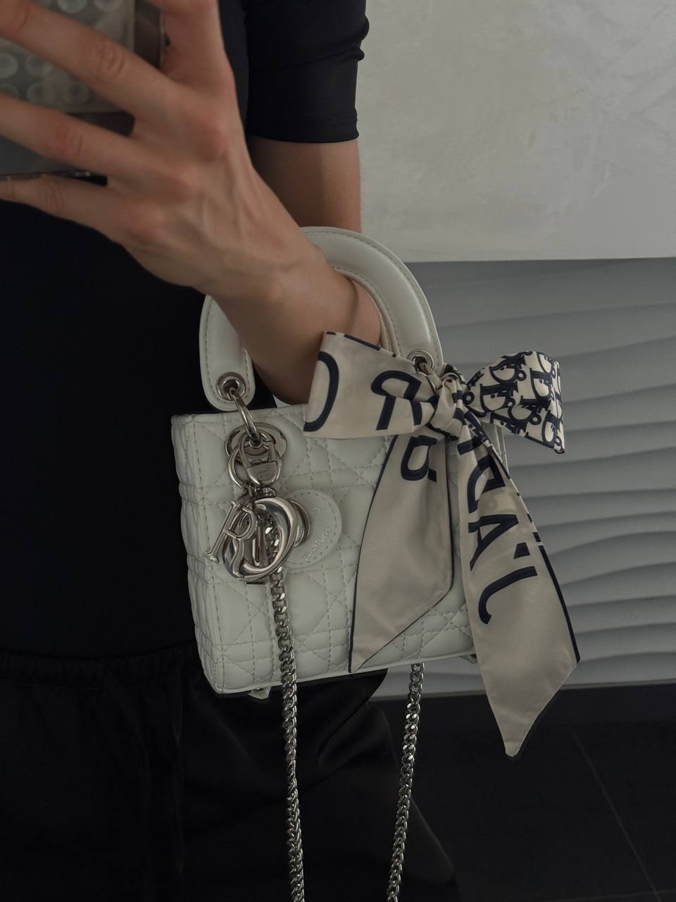 Dior Lady D-Joy Mikro Bag White - 5