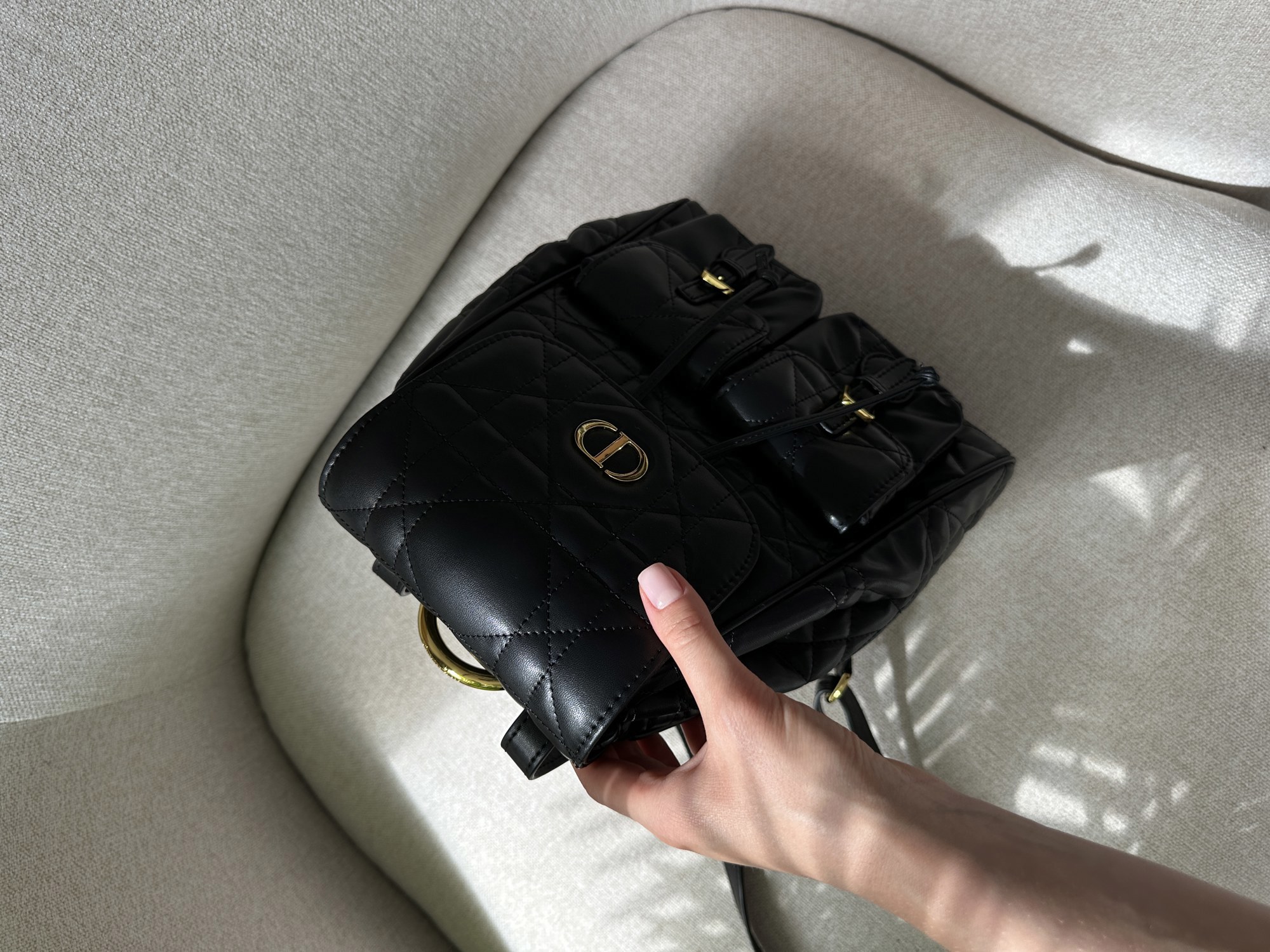 Dior Medium Caro Backpack Black Macrocannage Lambskin - 11