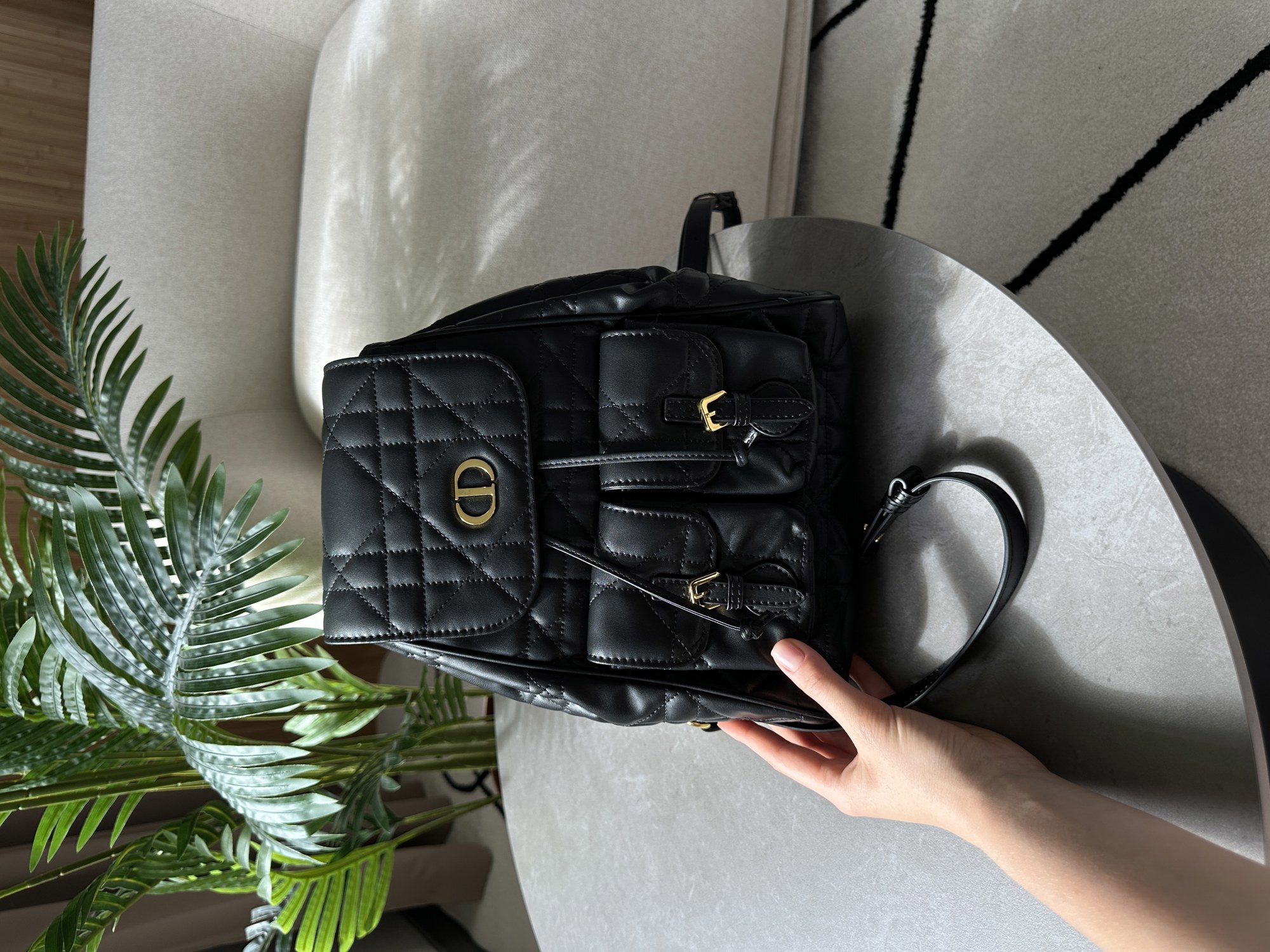 Dior Medium Caro Backpack Black Macrocannage Lambskin - 9