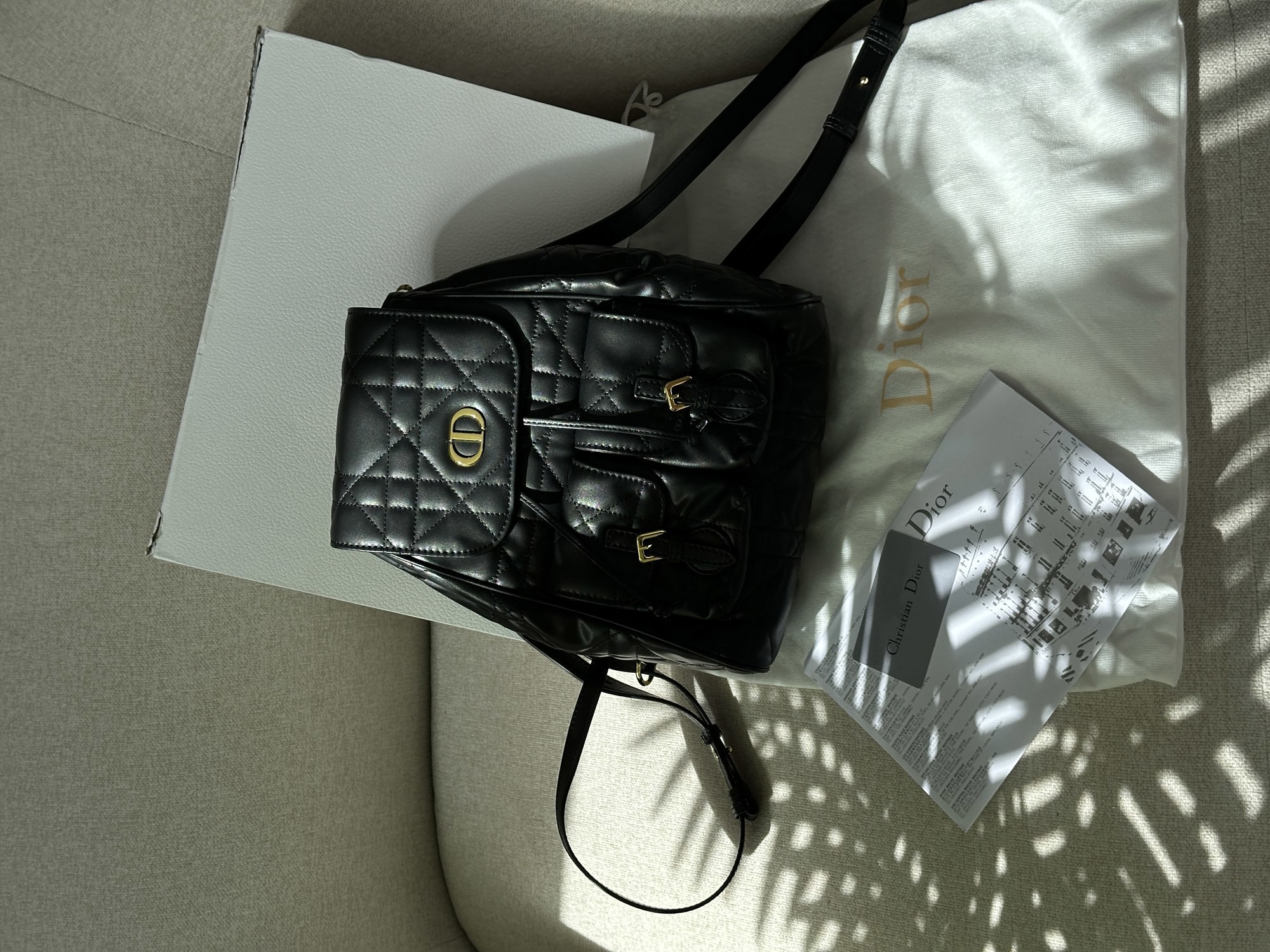 Dior Medium Caro Backpack Black Macrocannage Lambskin - 7