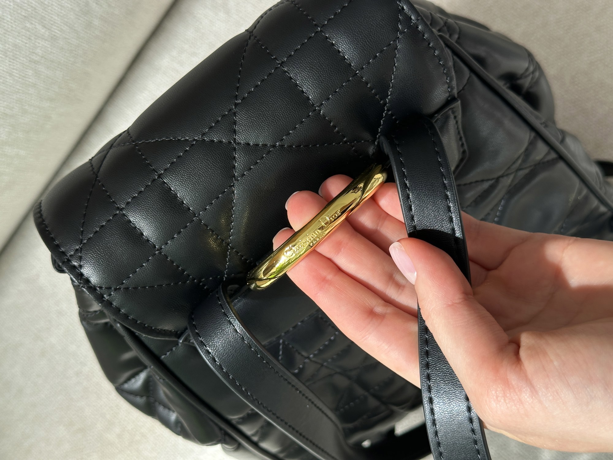 Dior Medium Caro Backpack Black Macrocannage Lambskin - 12