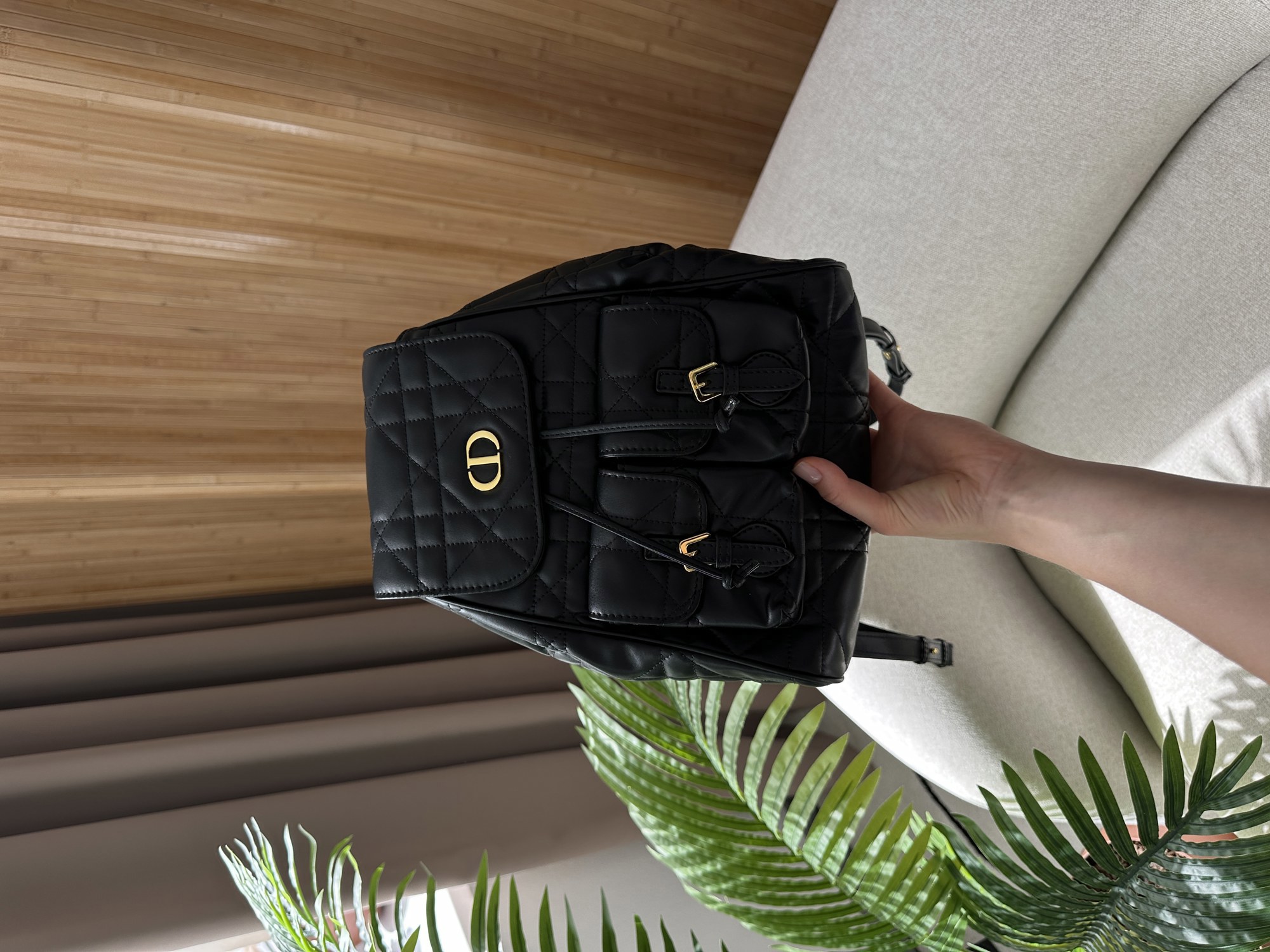 Dior Medium Caro Backpack Black Macrocannage Lambskin - 10