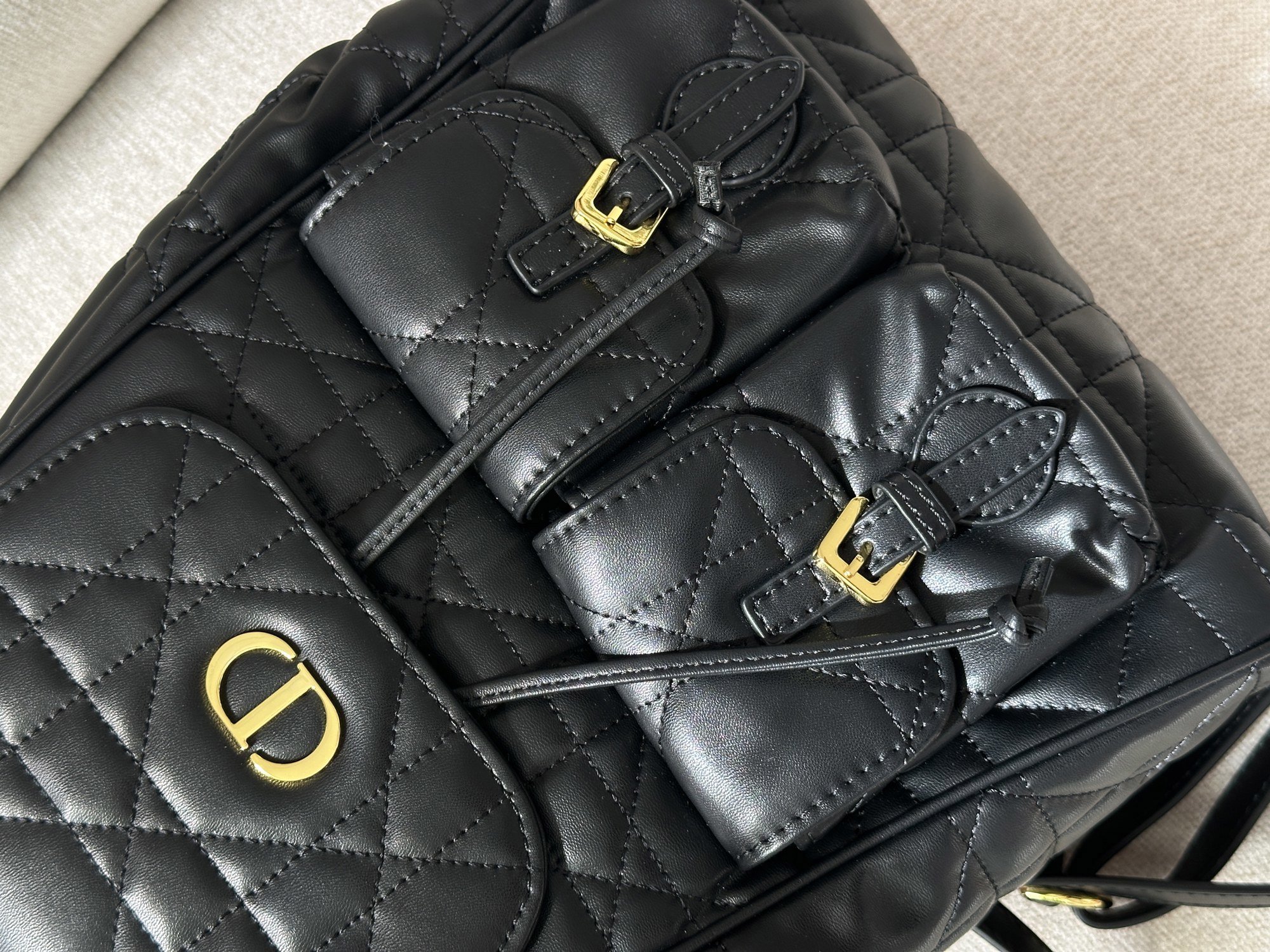 Dior Medium Caro Backpack Black Macrocannage Lambskin - 14