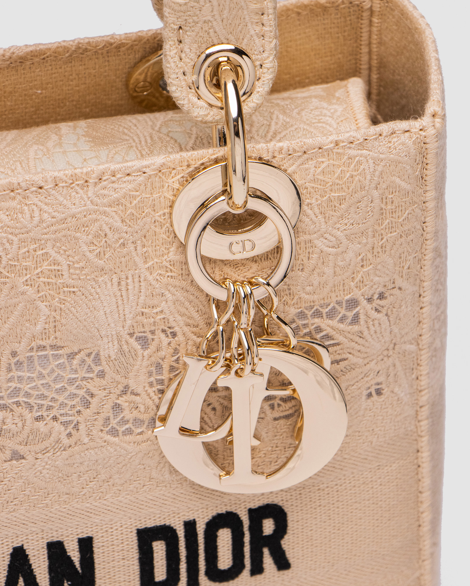 Dior Medium Lady D-Lite Bag Toile de Jouy Sauvage Lace Beige/Bl - 4