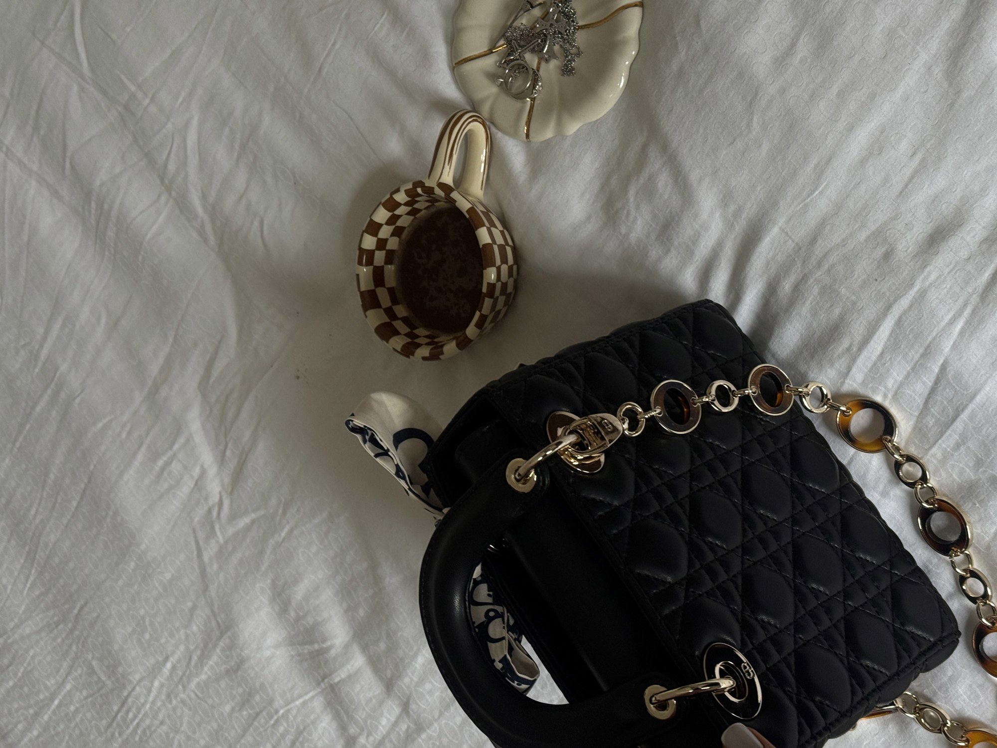 Dior Mini Lady Dior Bag Black/Gold - 15
