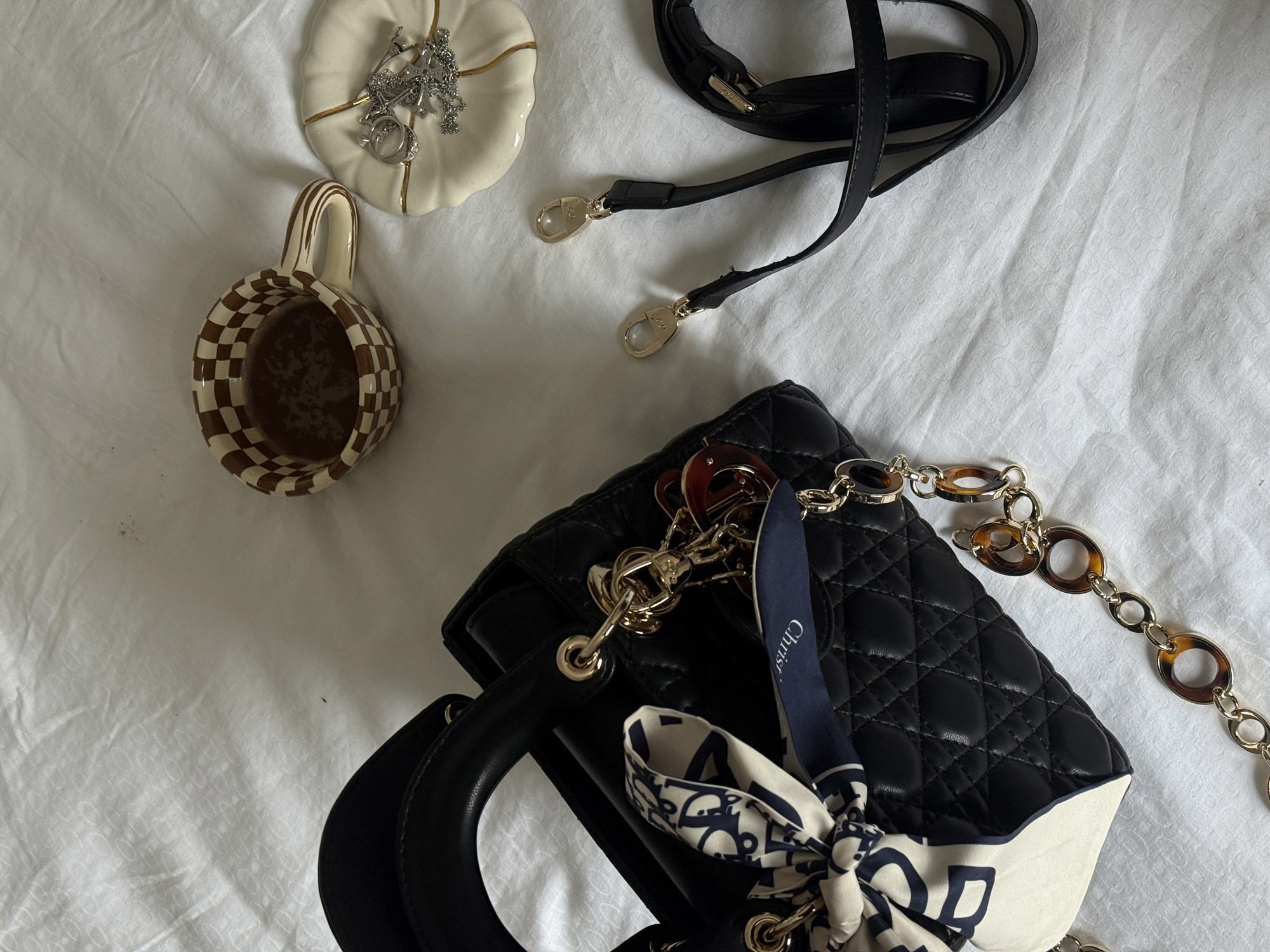 Dior Mini Lady Dior Bag Black/Gold - 9