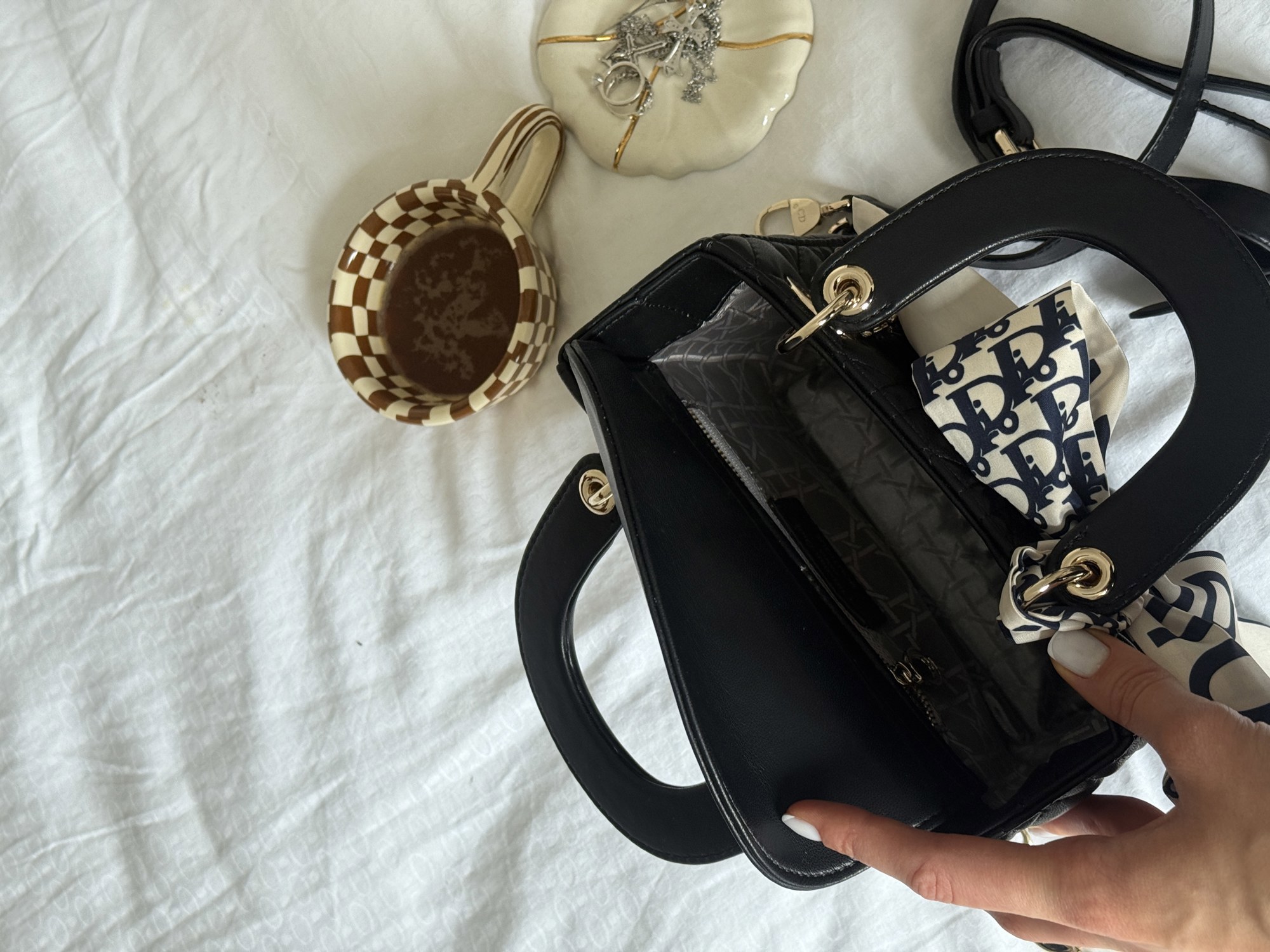 Dior Mini Lady Dior Bag Black/Gold - 11