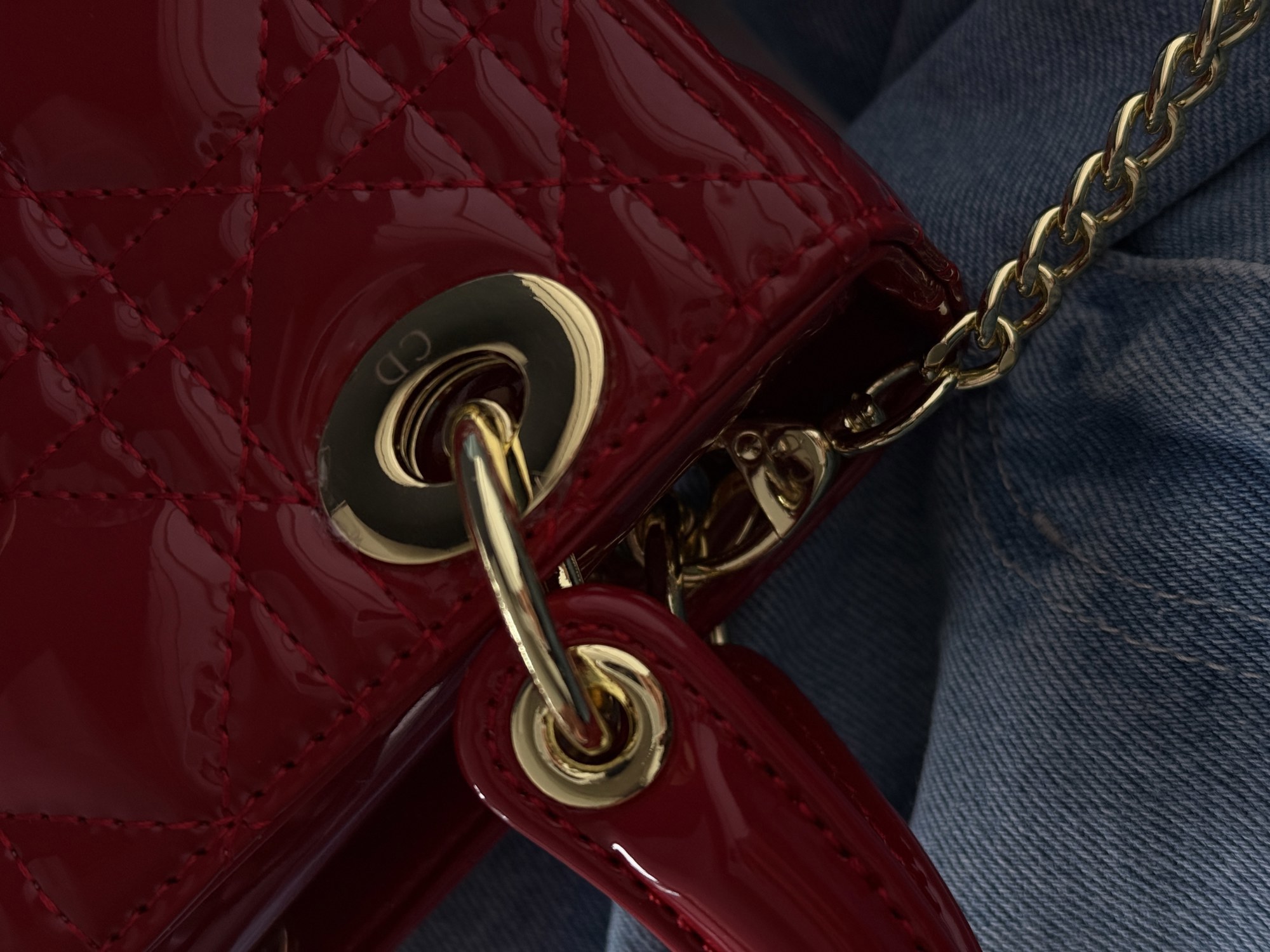Dior Mini Lady Dior Bag Red [оригінальна бренд коробка] - 2