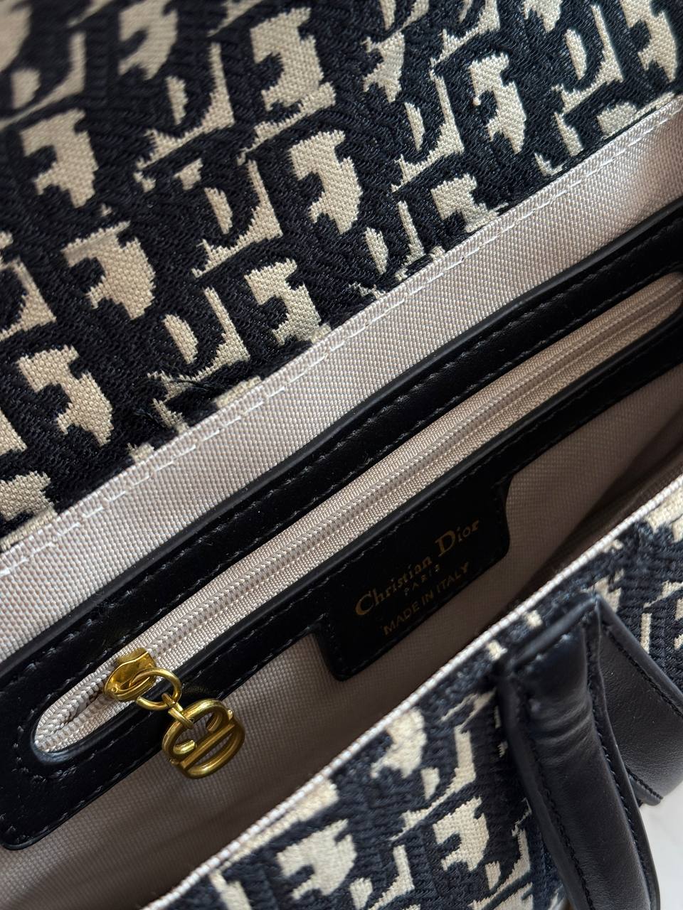 Dior Saddle Bag with Strap Black Dior Oblique Jacquard - 14