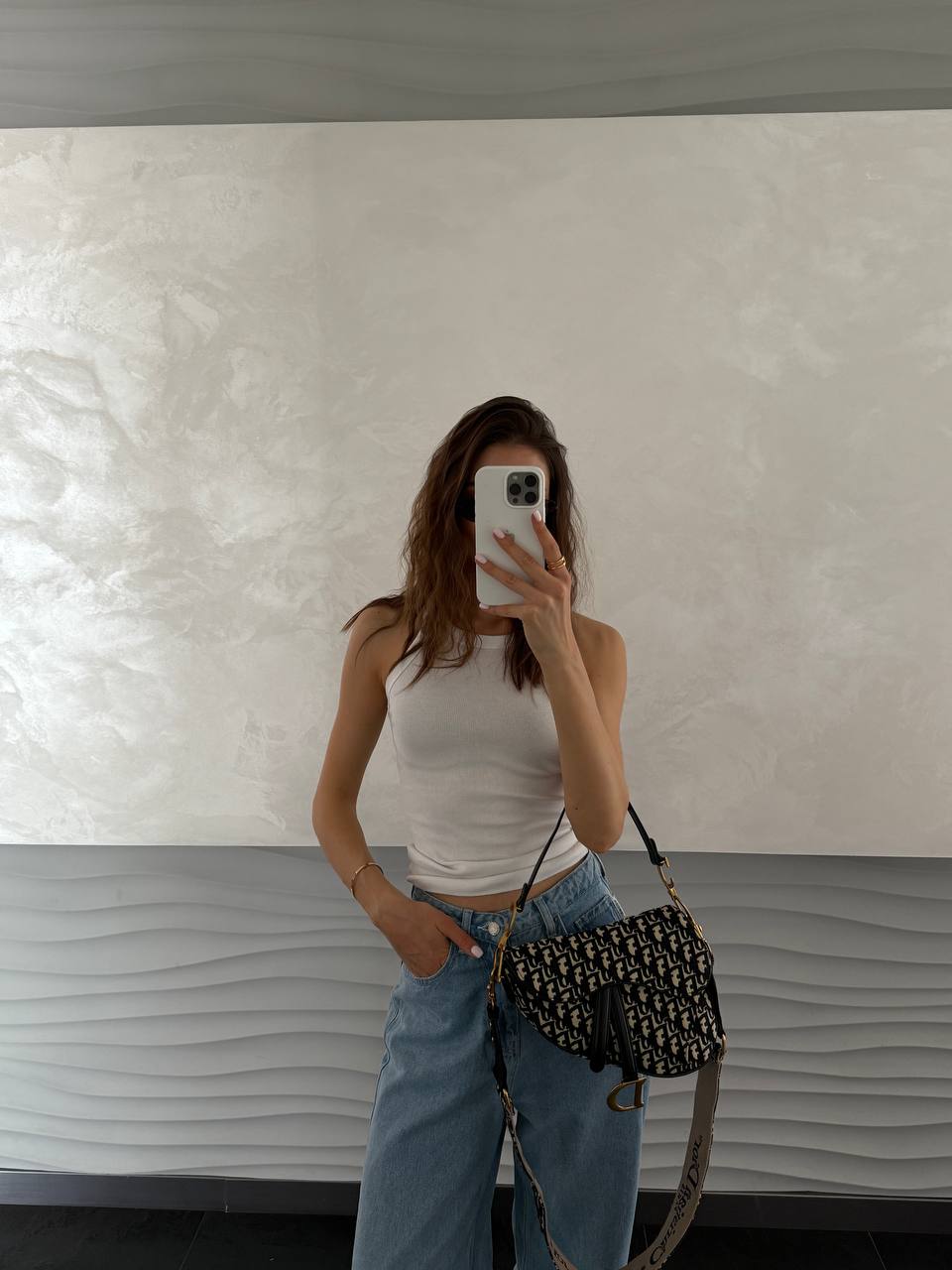 Dior Saddle Bag with Strap Black Dior Oblique Jacquard - 5