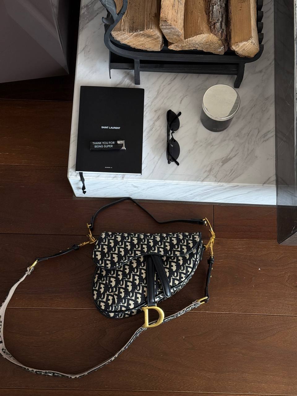 Dior Saddle Bag with Strap Black Dior Oblique Jacquard - 6