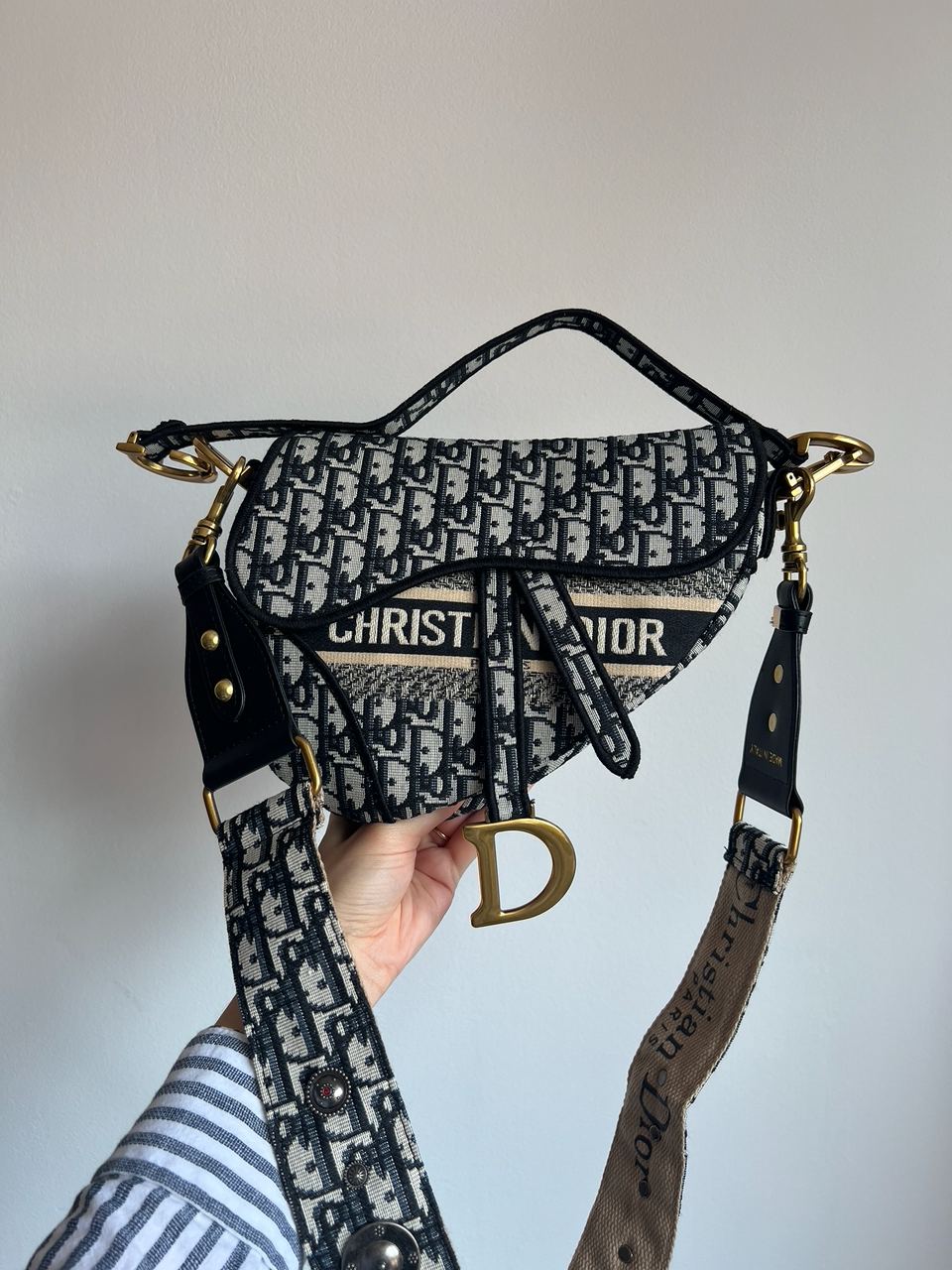 Dior Saddle Bag with Strap Blue Dior Oblique Jacquard - 2